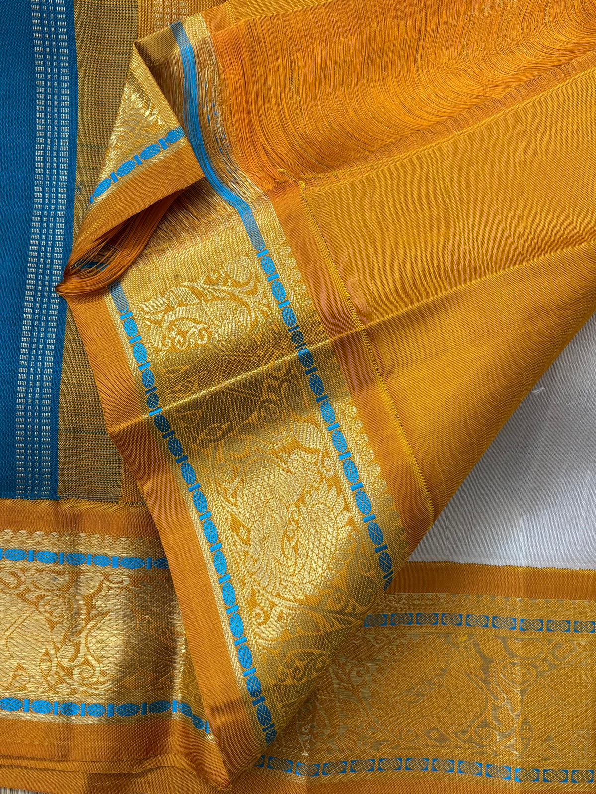 Ganga Jamuna unique double Palla Korvai kanjipuram pure zari/kajipuram silk saree clsa 9982