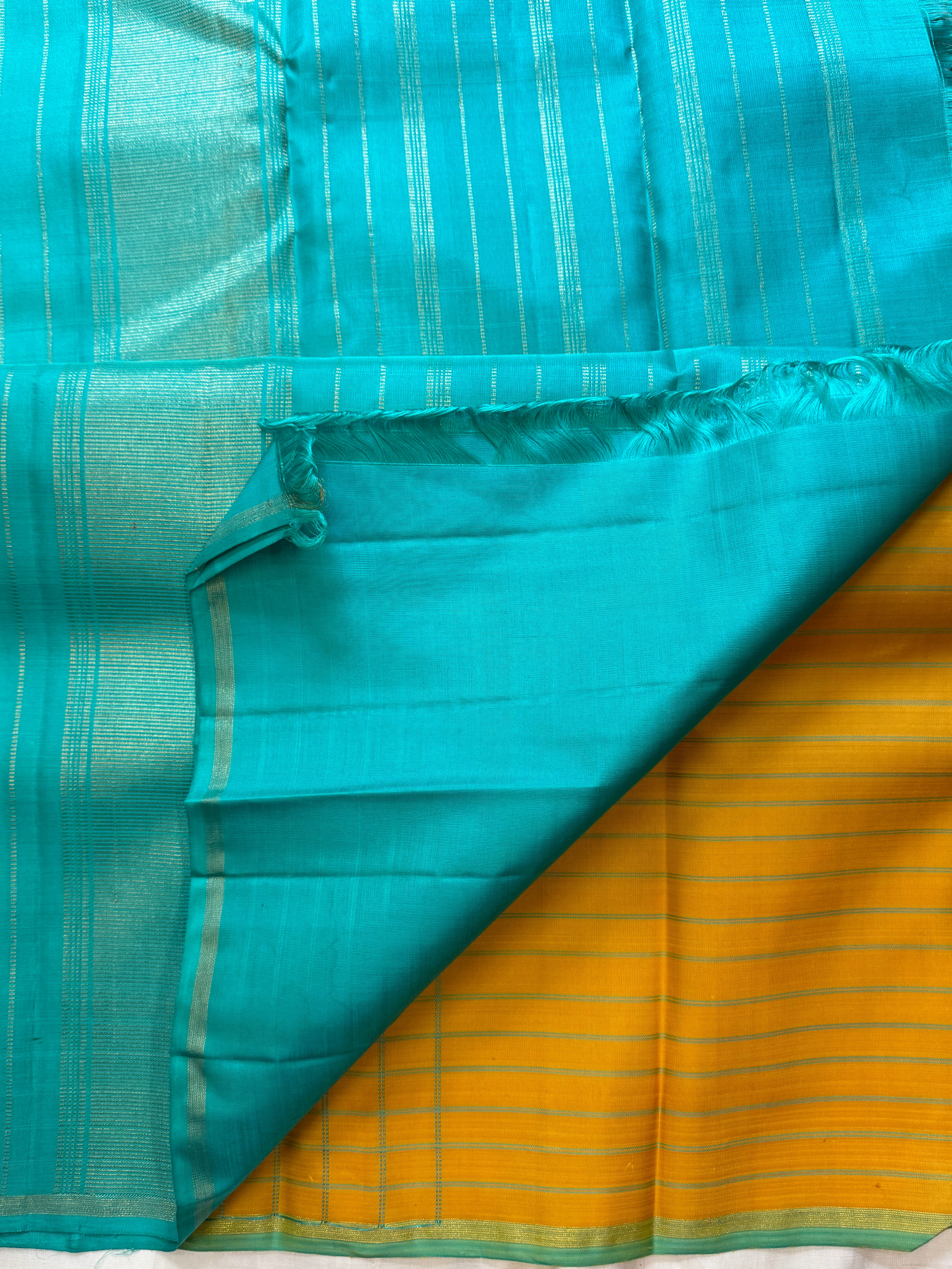 Banana yellow Chettinad kattam Kanchipuram silks