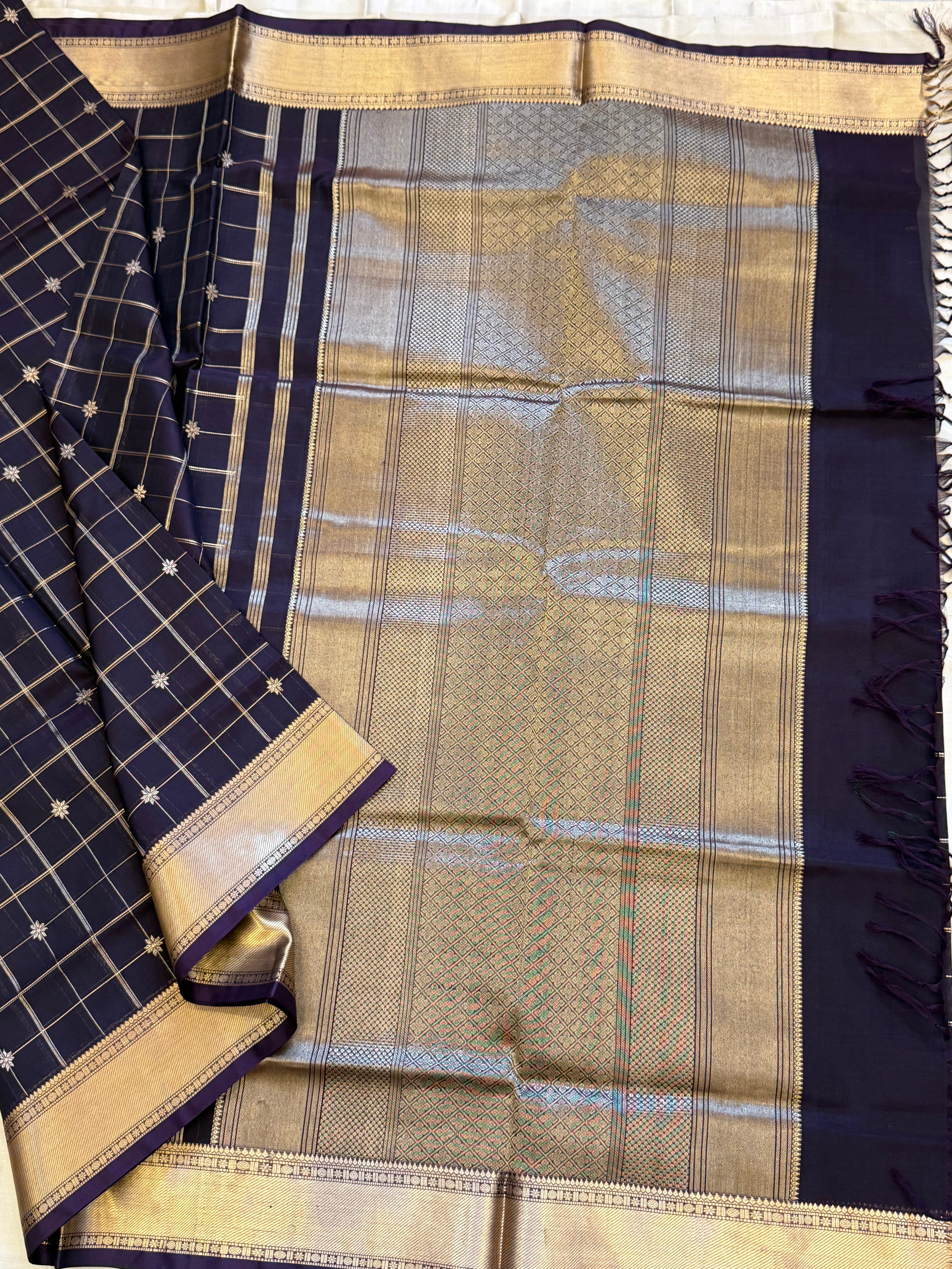 Deep brown kattam / Premium silk cotton