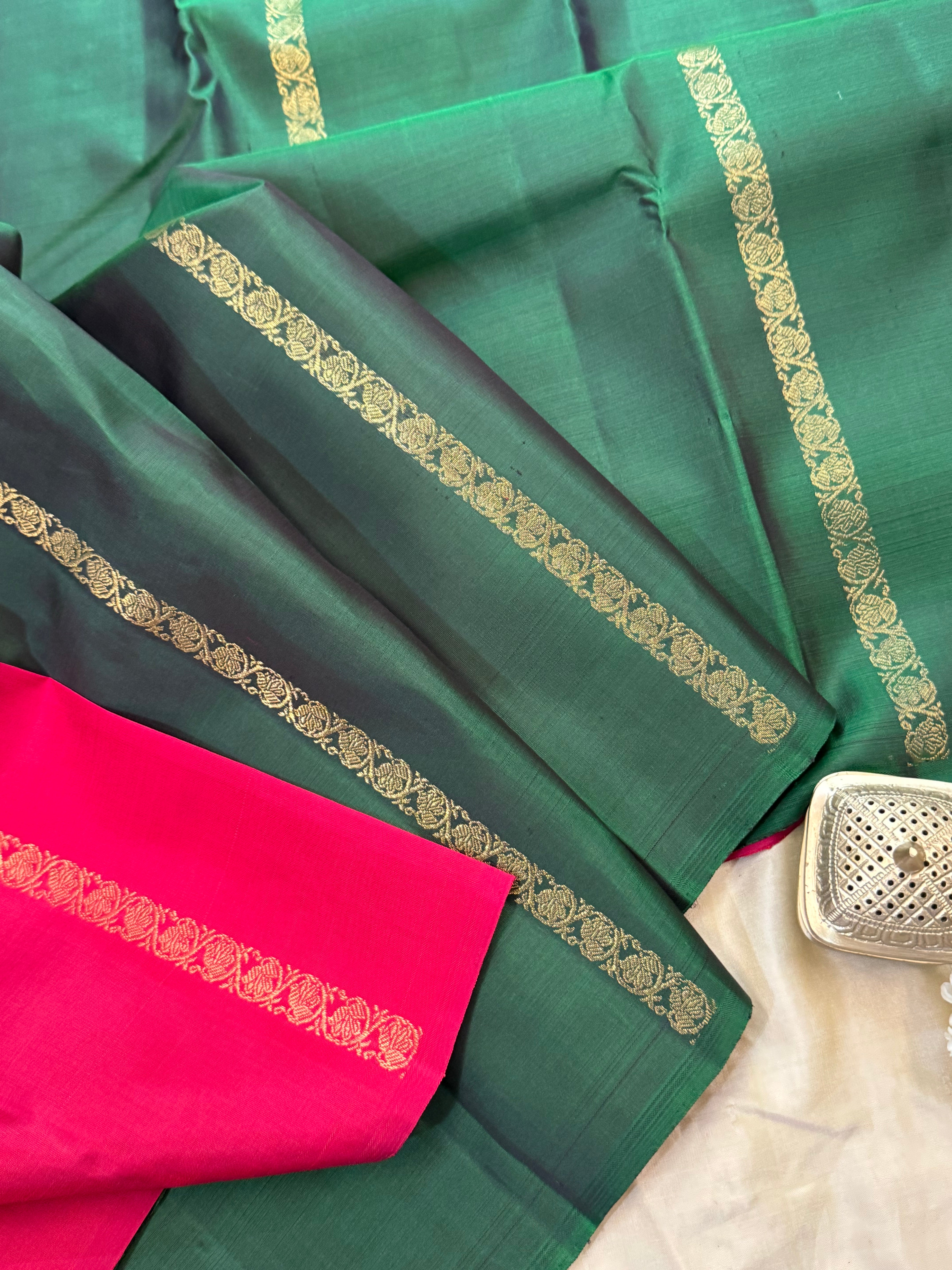 Green and pink concept saree / Kanjipuram silk