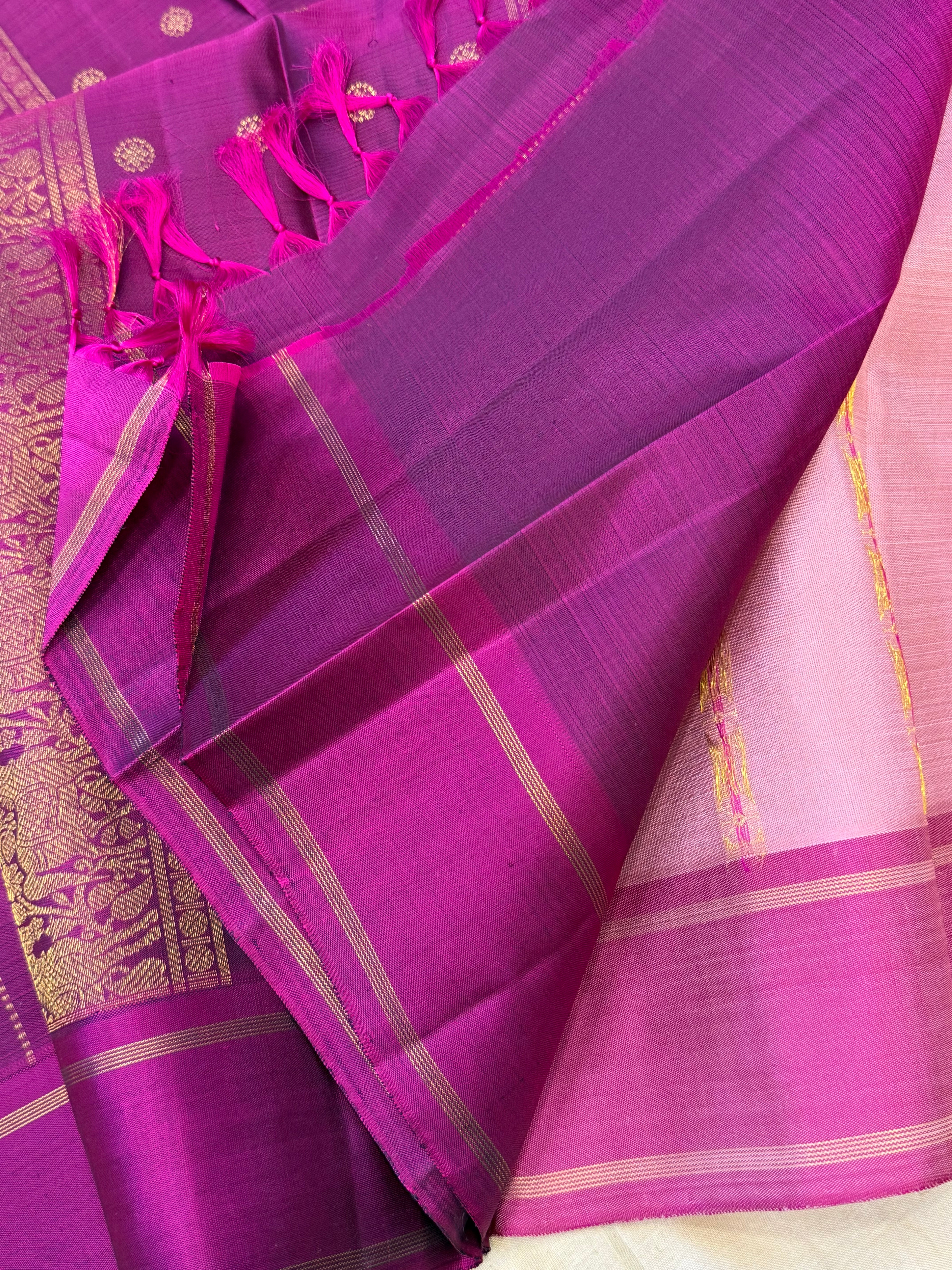 Pink meenakari butta/ Kanjipuram Silk