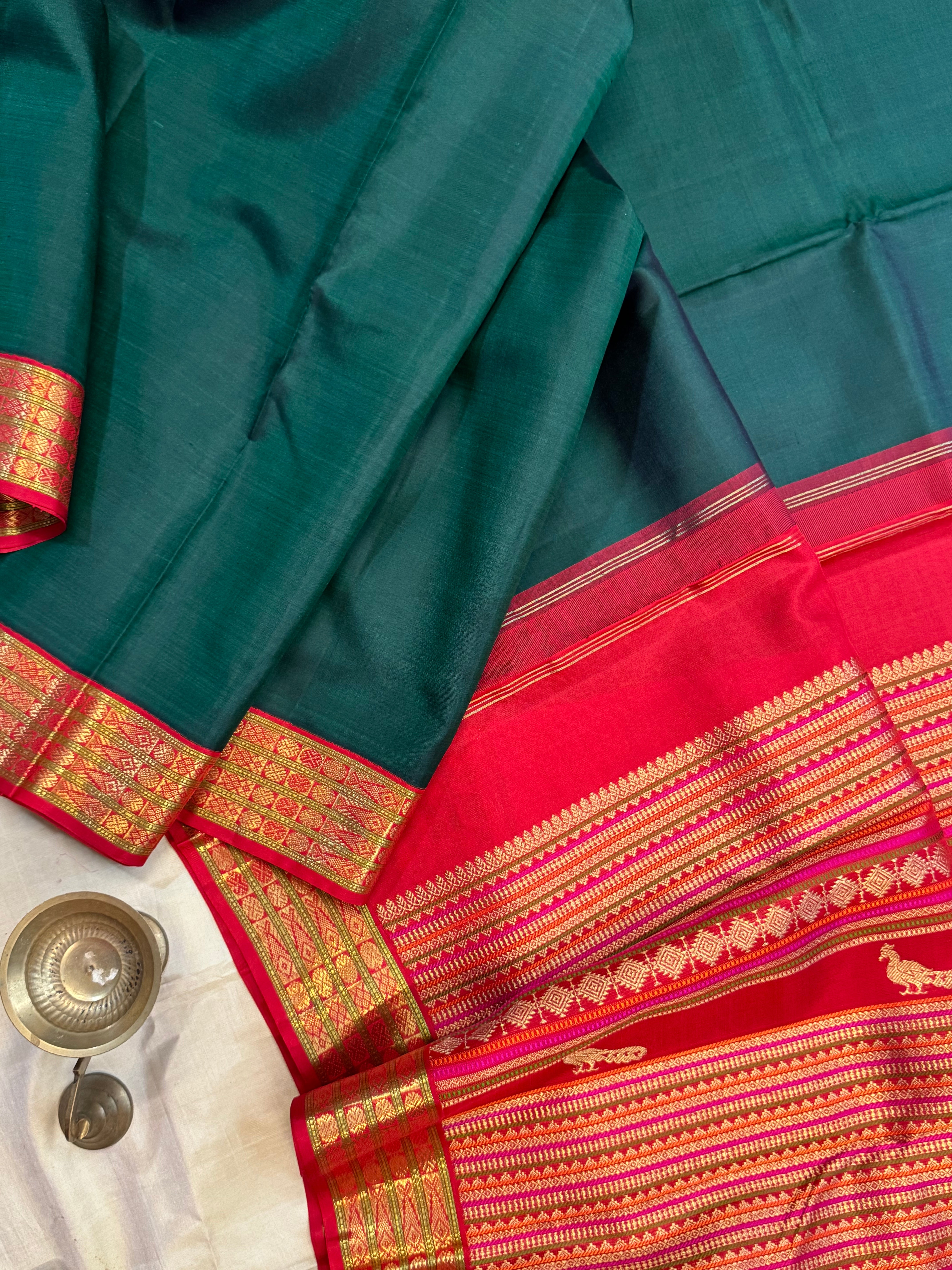 Bomkai inspired Korvai dual tone / Kanjipuram silk