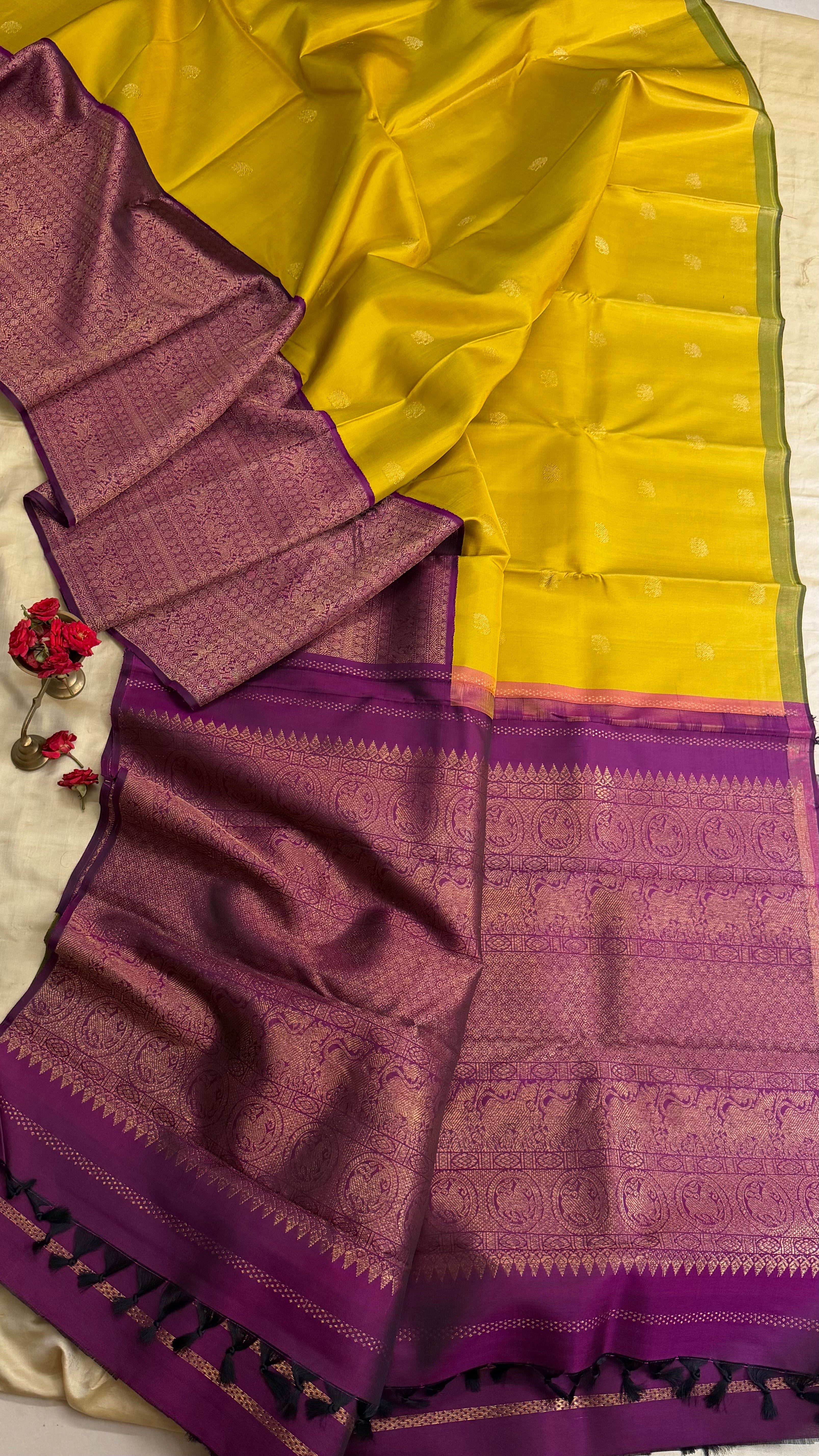 Sampanga skirt border brocade / Kanjipuram Silk