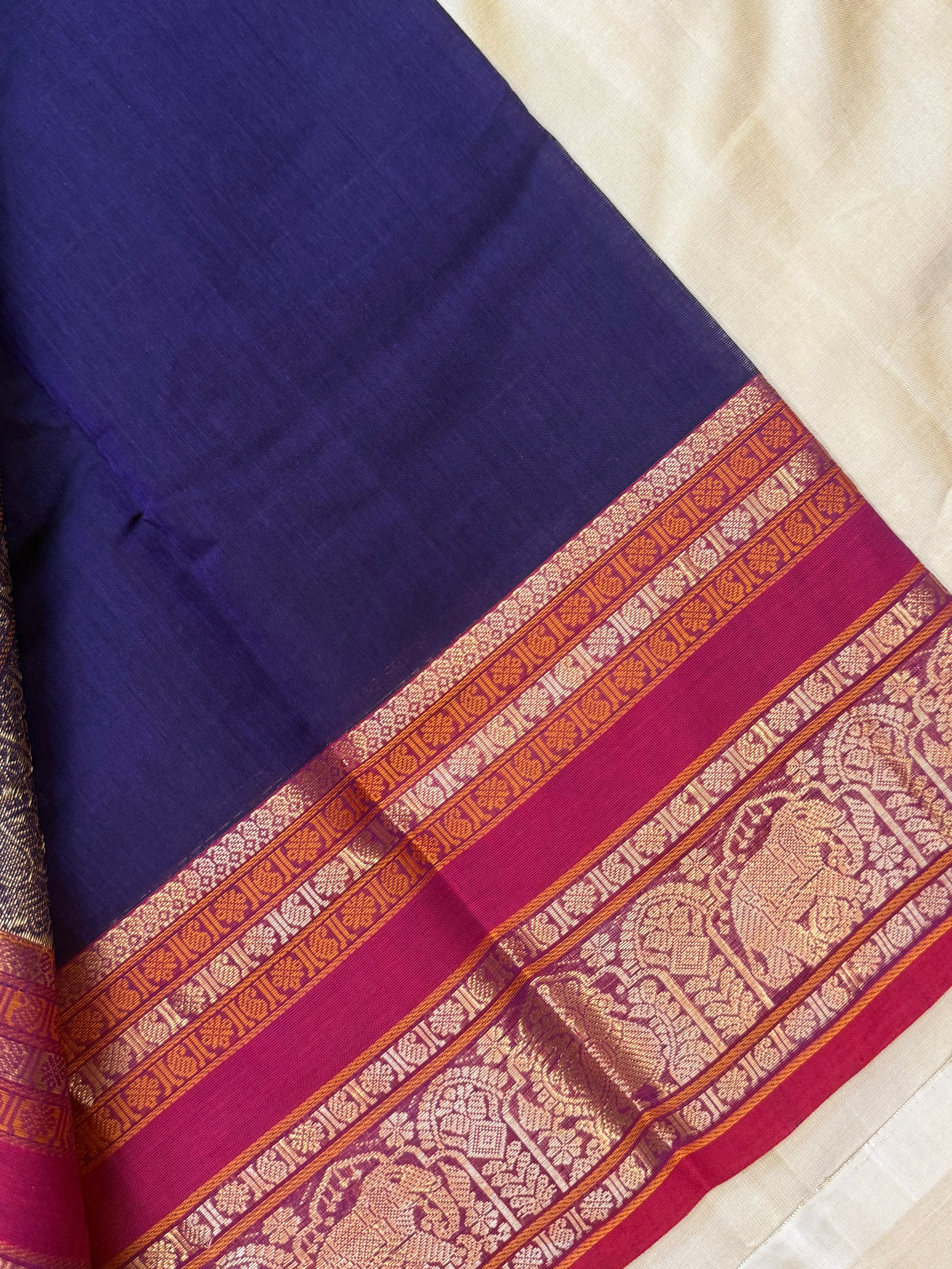 Blue lakshambutta/ Kanchi Cotton
