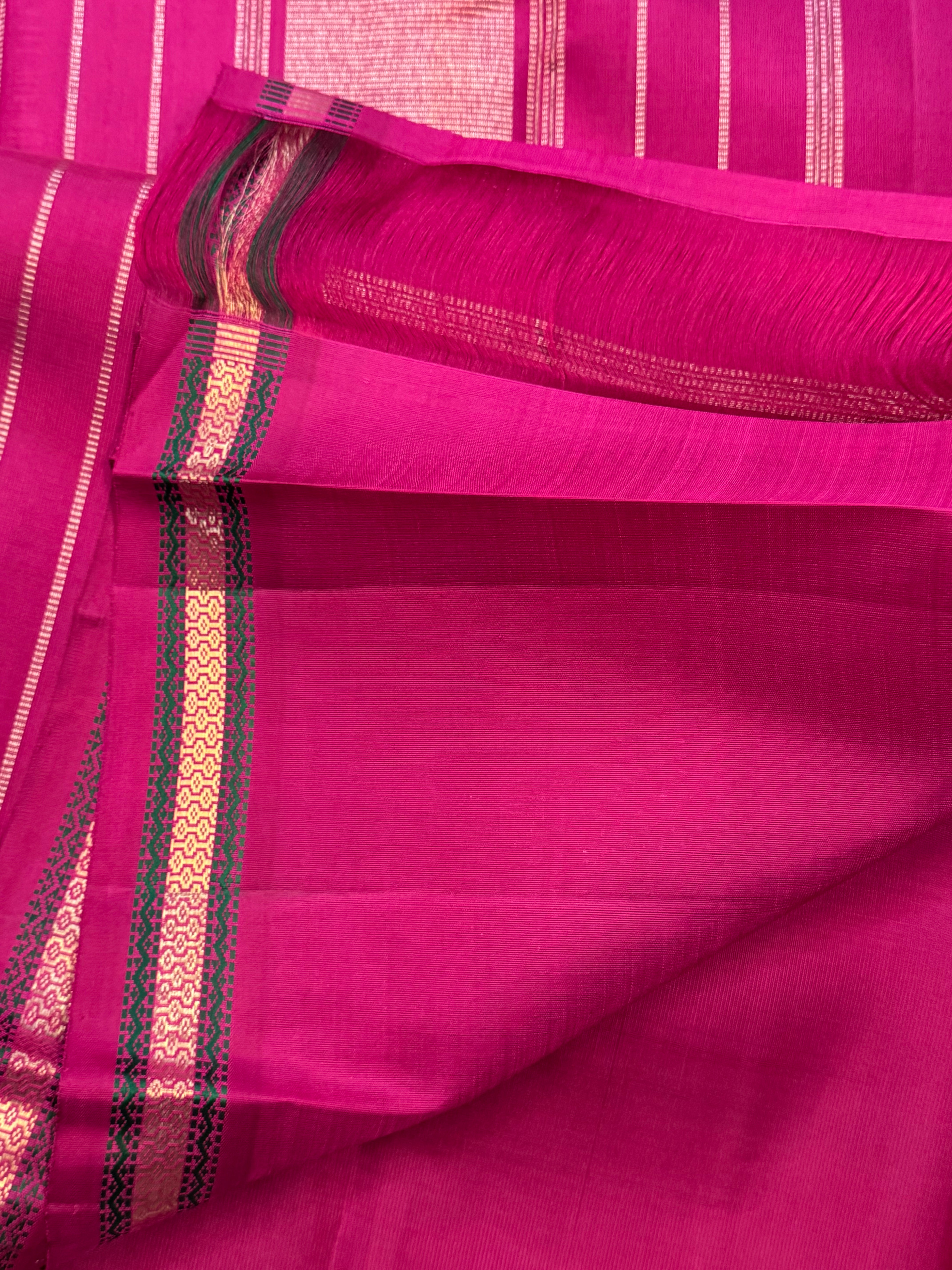 Pink small border/ Kanjipuram silk