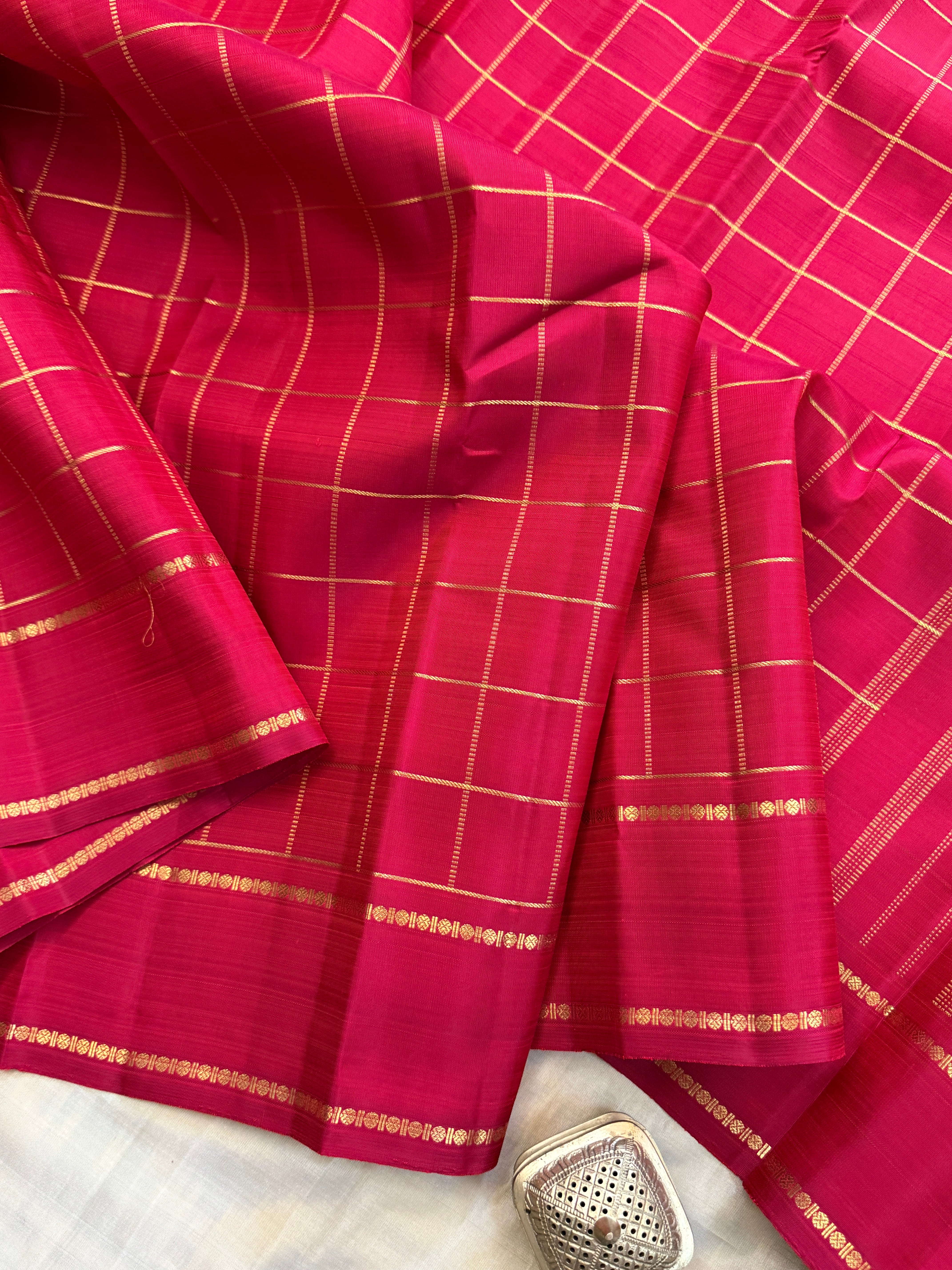 Red Zari Kattam / kanjipuram silk saree clsa 11594