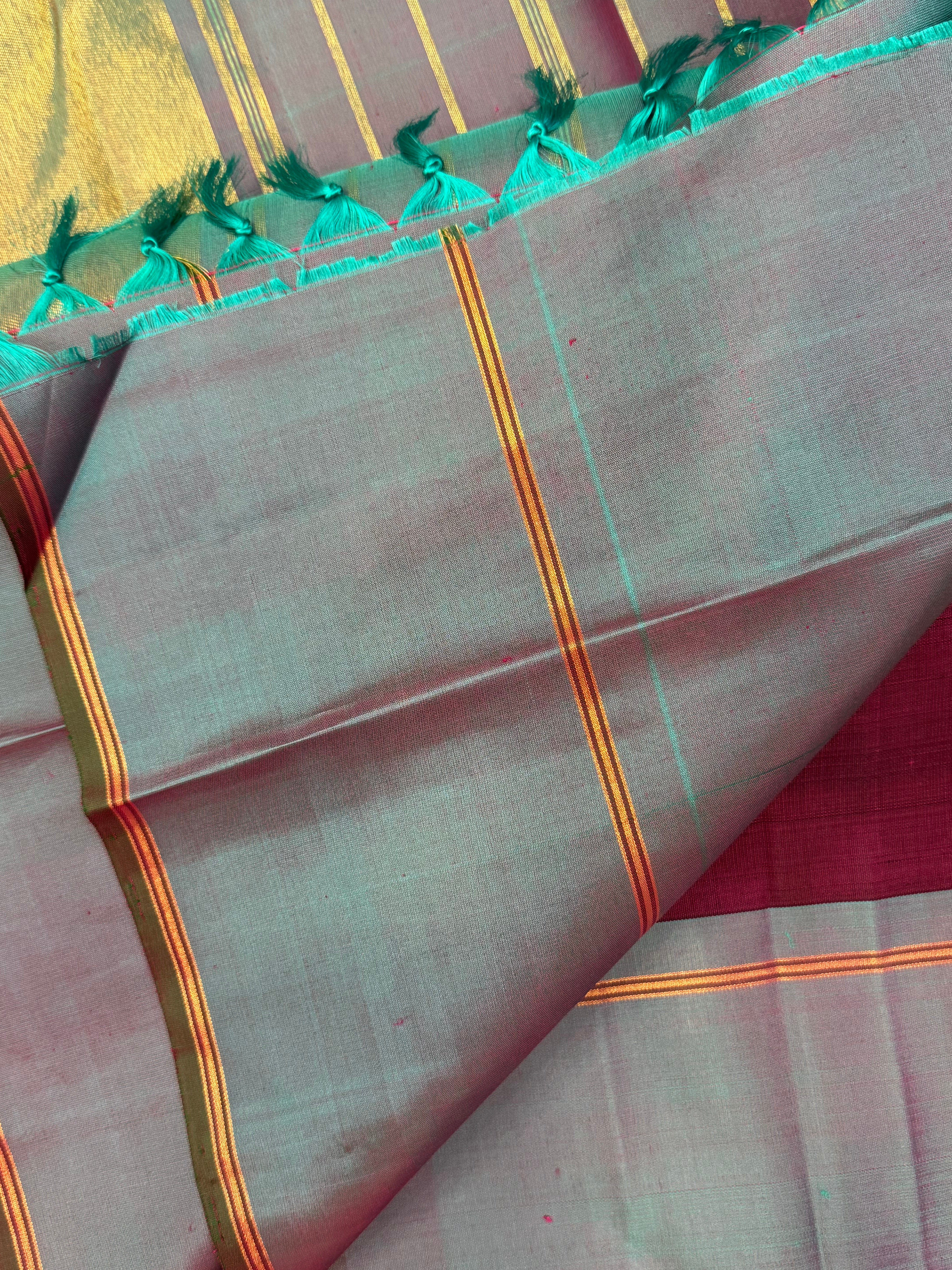 Magenta body with temple retta pet border/ kanjipuram silk saree CLSA10721