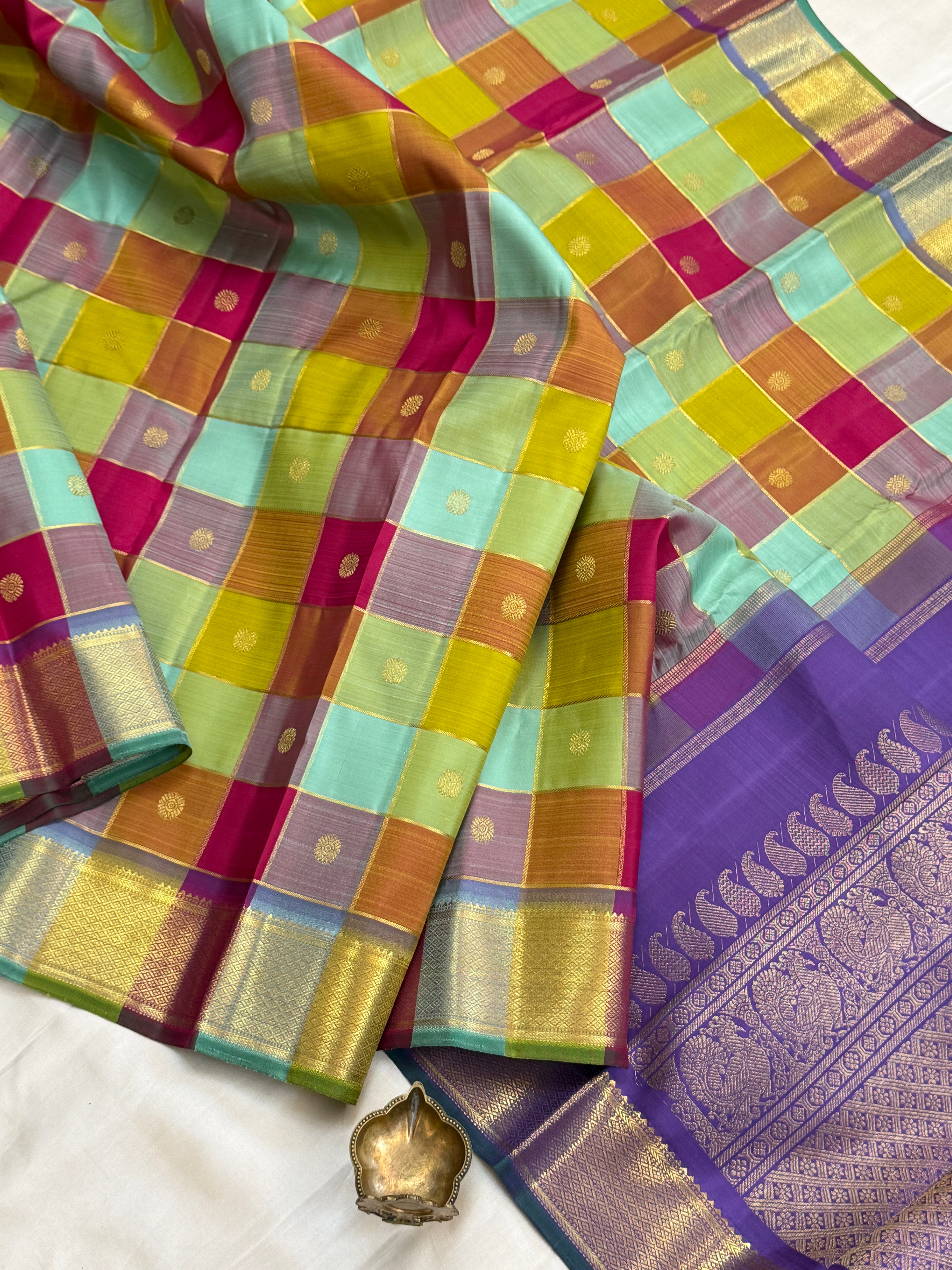 PAALUM PAZHAMUM CHECKS/ Kanjipuram silk CLSA11351