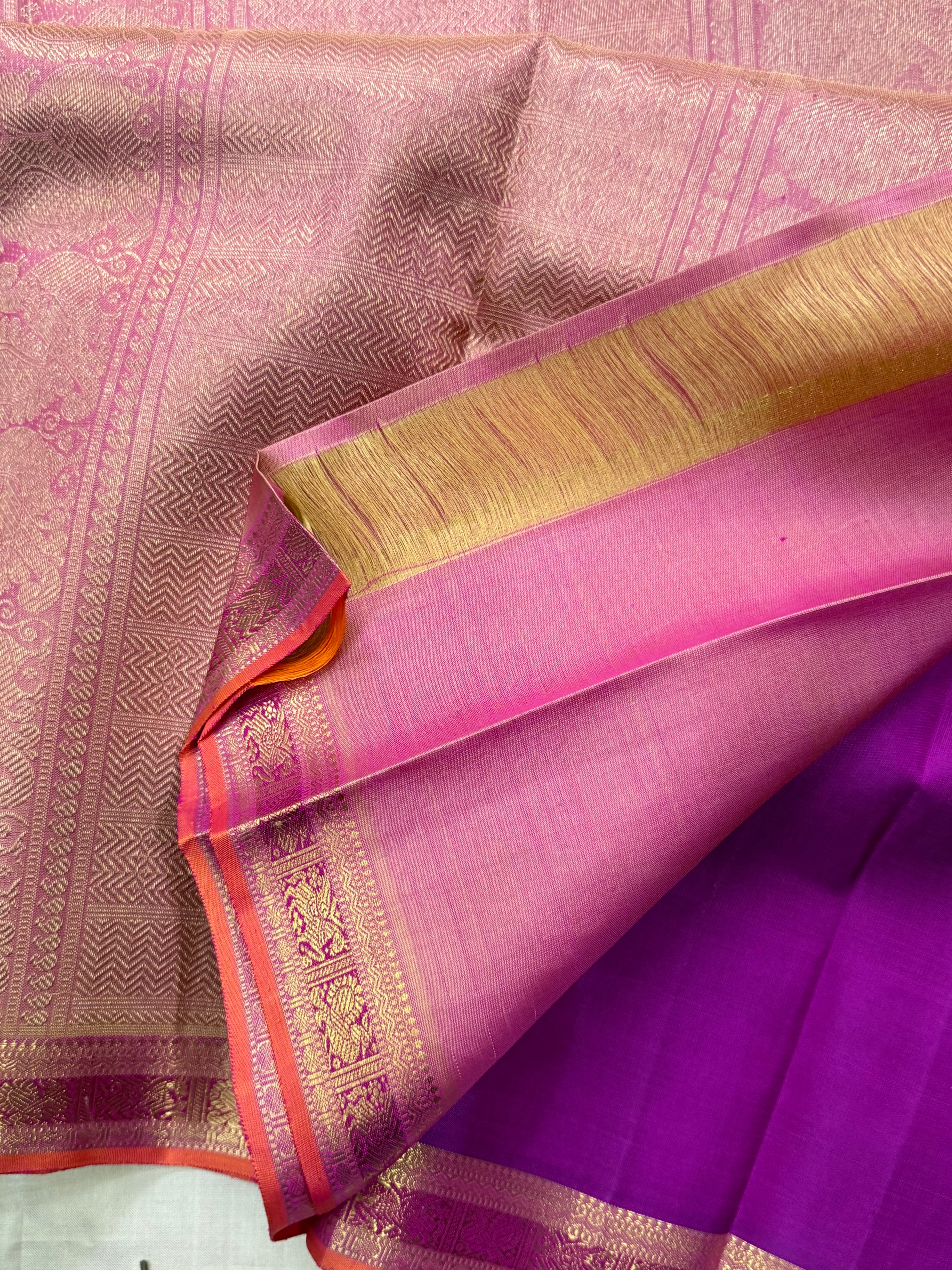 Vaadamalli small border pure Zari Kanjipuram silk CLSA3624