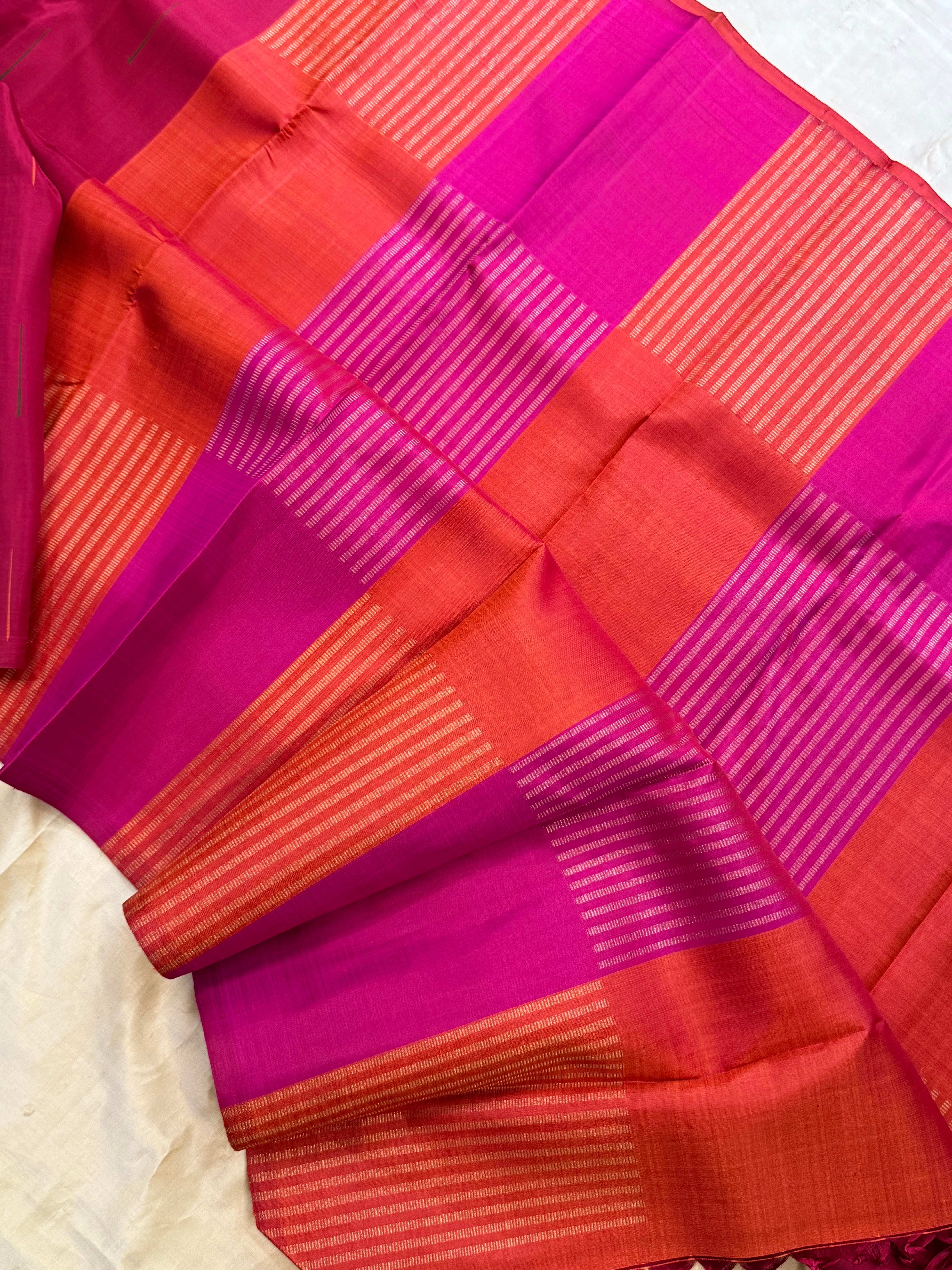 Pink malli moggu unique pallu/ Kanjipuram silk