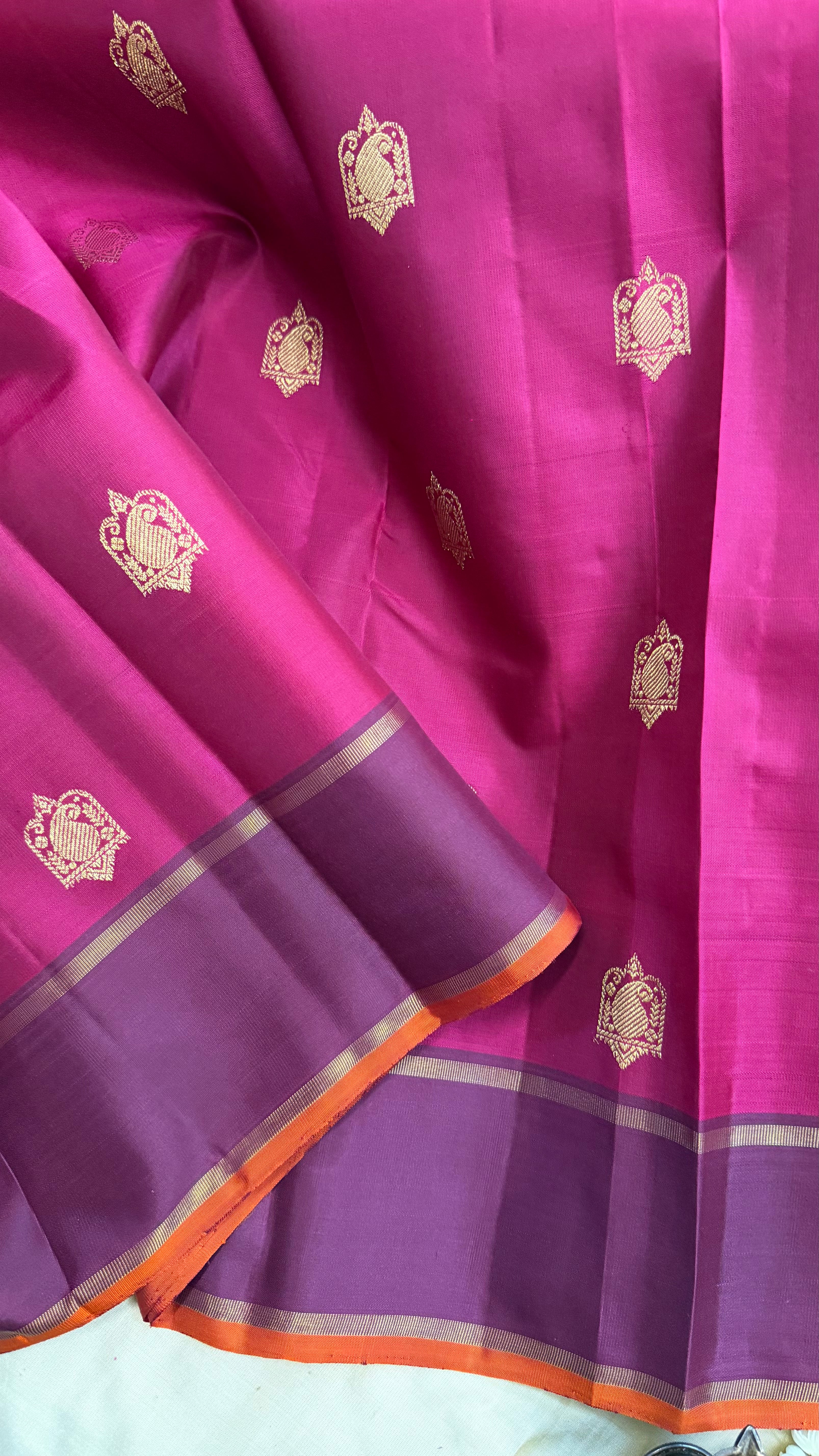 Pink and purple / kanjipuram silk