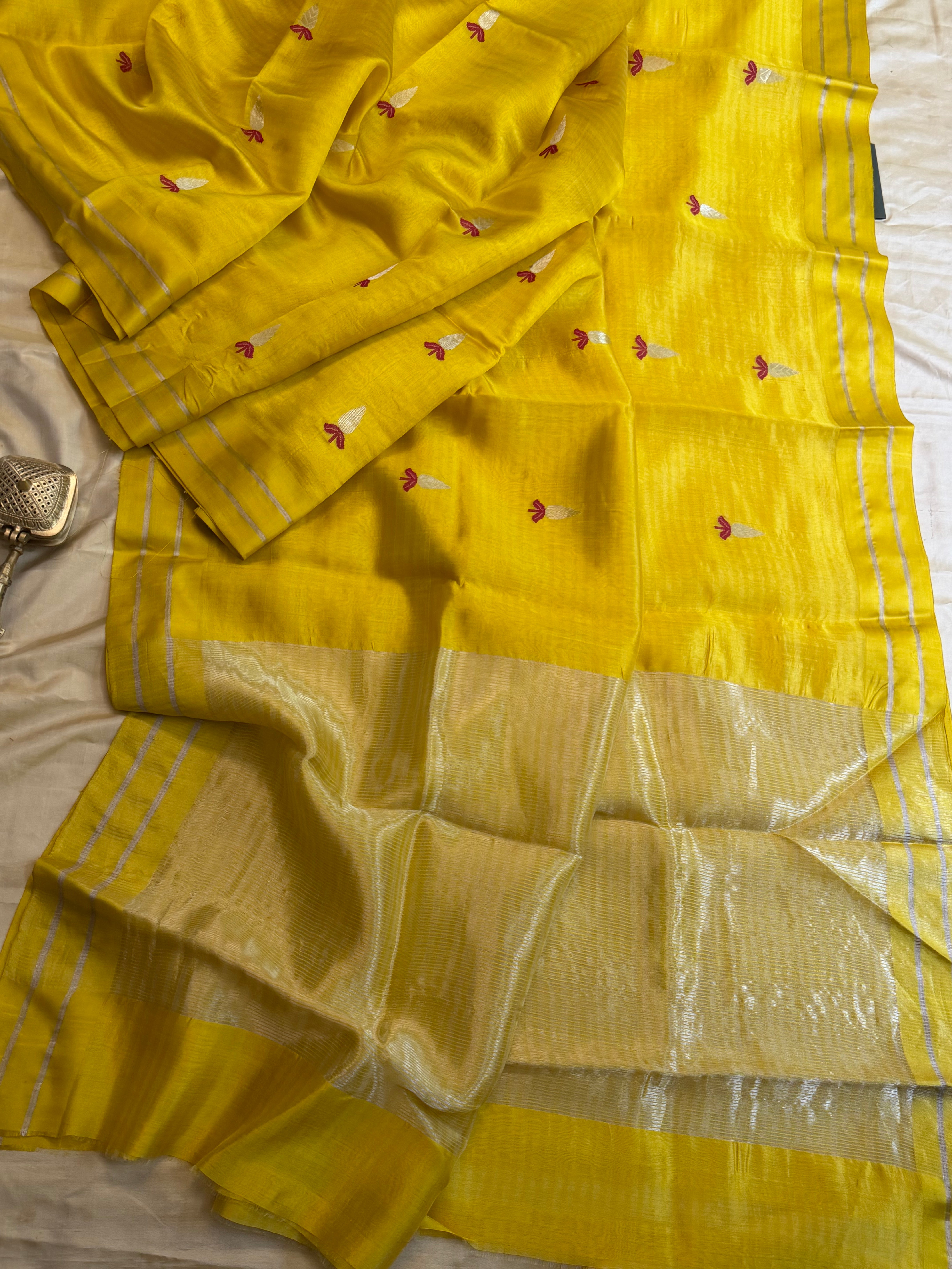 Yellow Butta saree / revival Chanderi silk