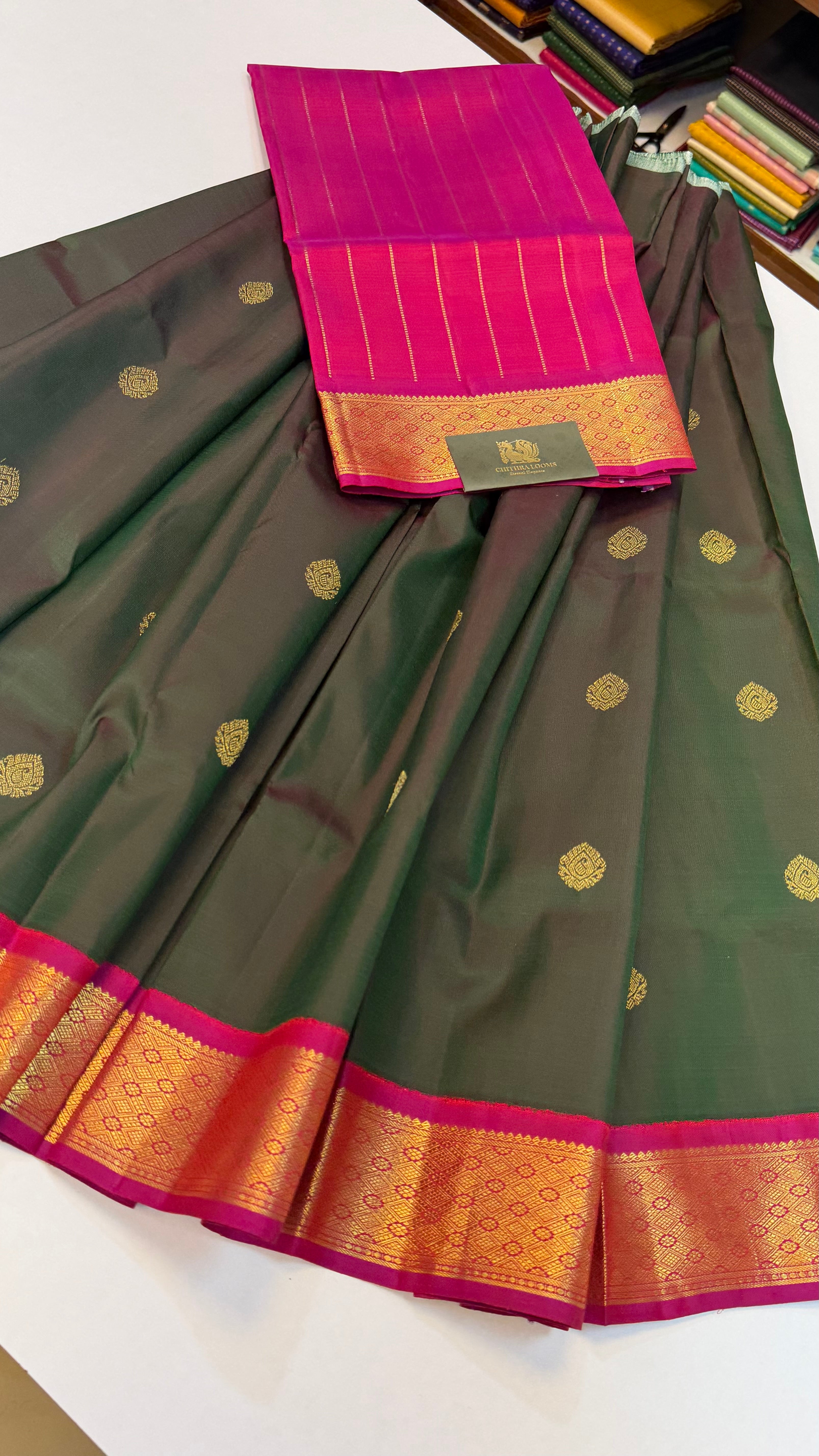 Traditional Paavadai maanthulir and pink set 6 to 9 years