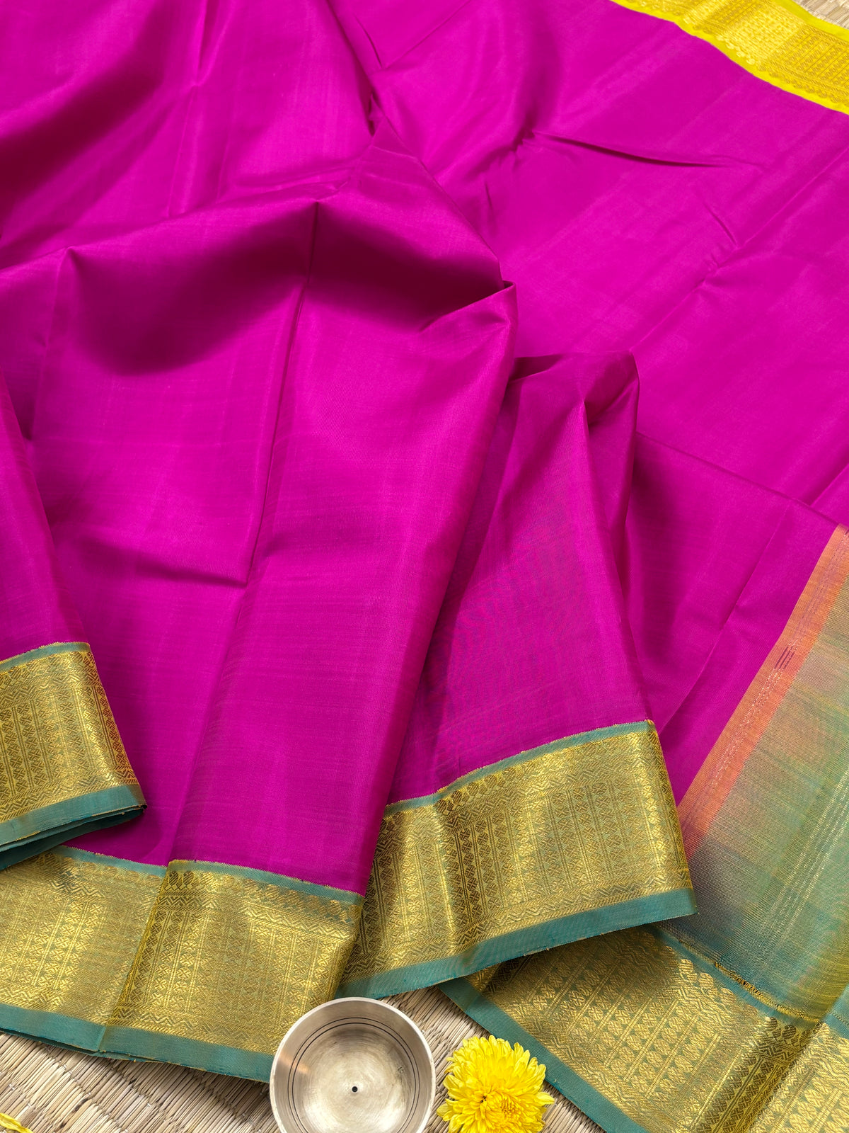 Concept saree-double pallu and double blouse Korvai/kanjipuram silk saree clsa 10956