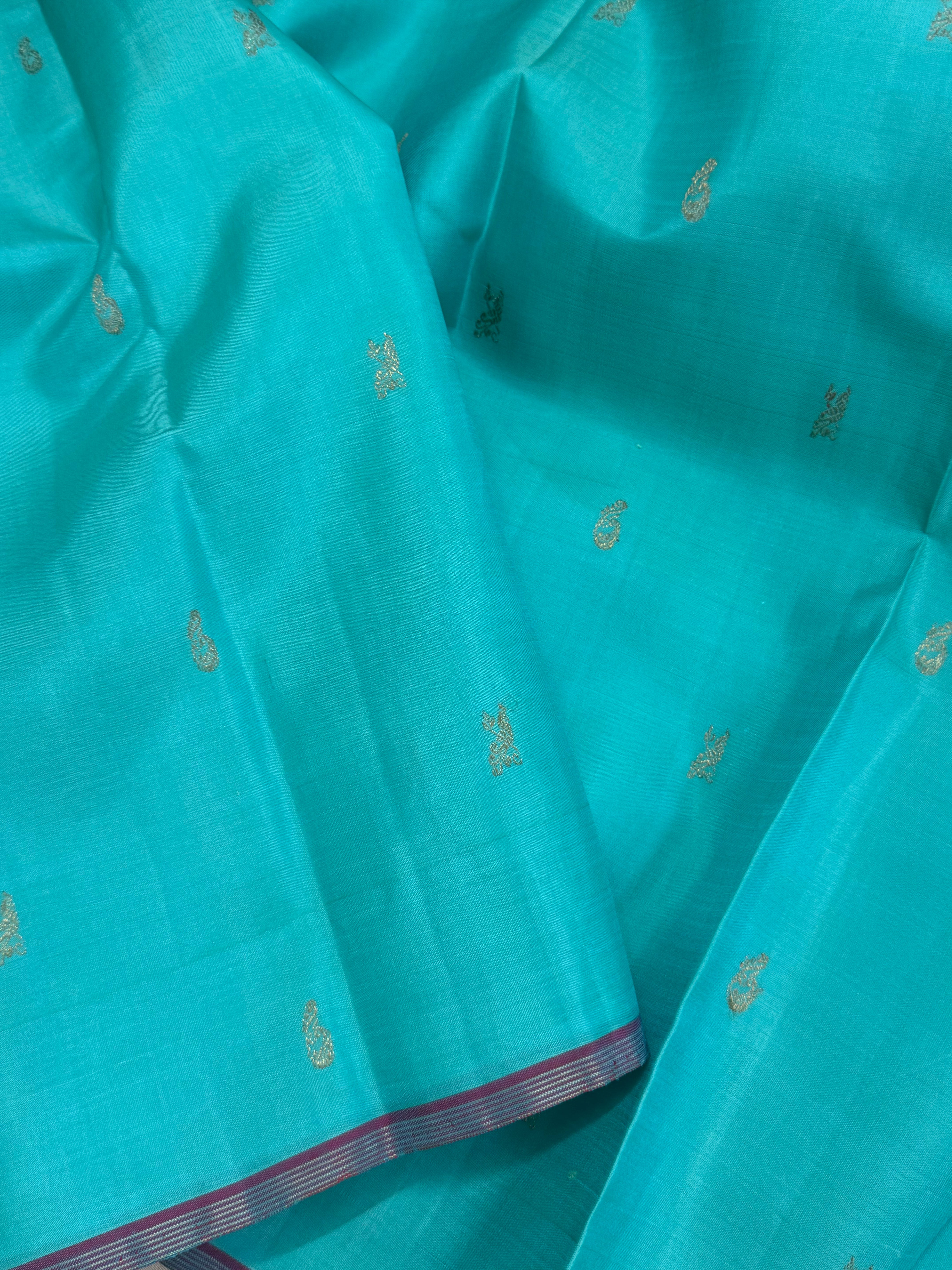 Turquoise blue / Kanjipuram silk