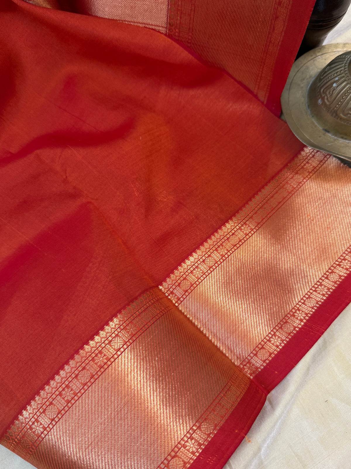 Premium silk cotton-Zari kattam with butta/clsa 12643
