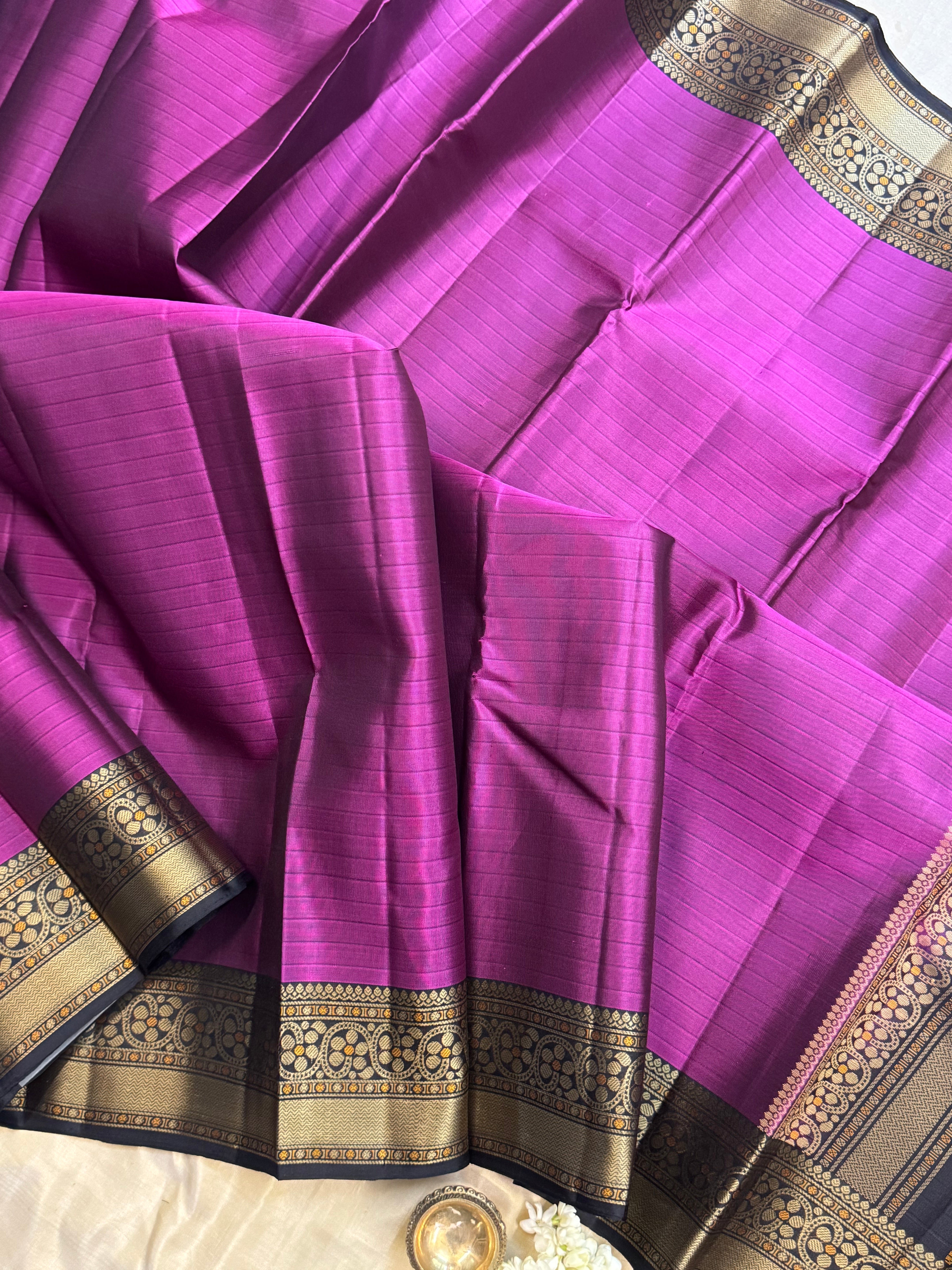Magenta and black / Varnangal soft silk