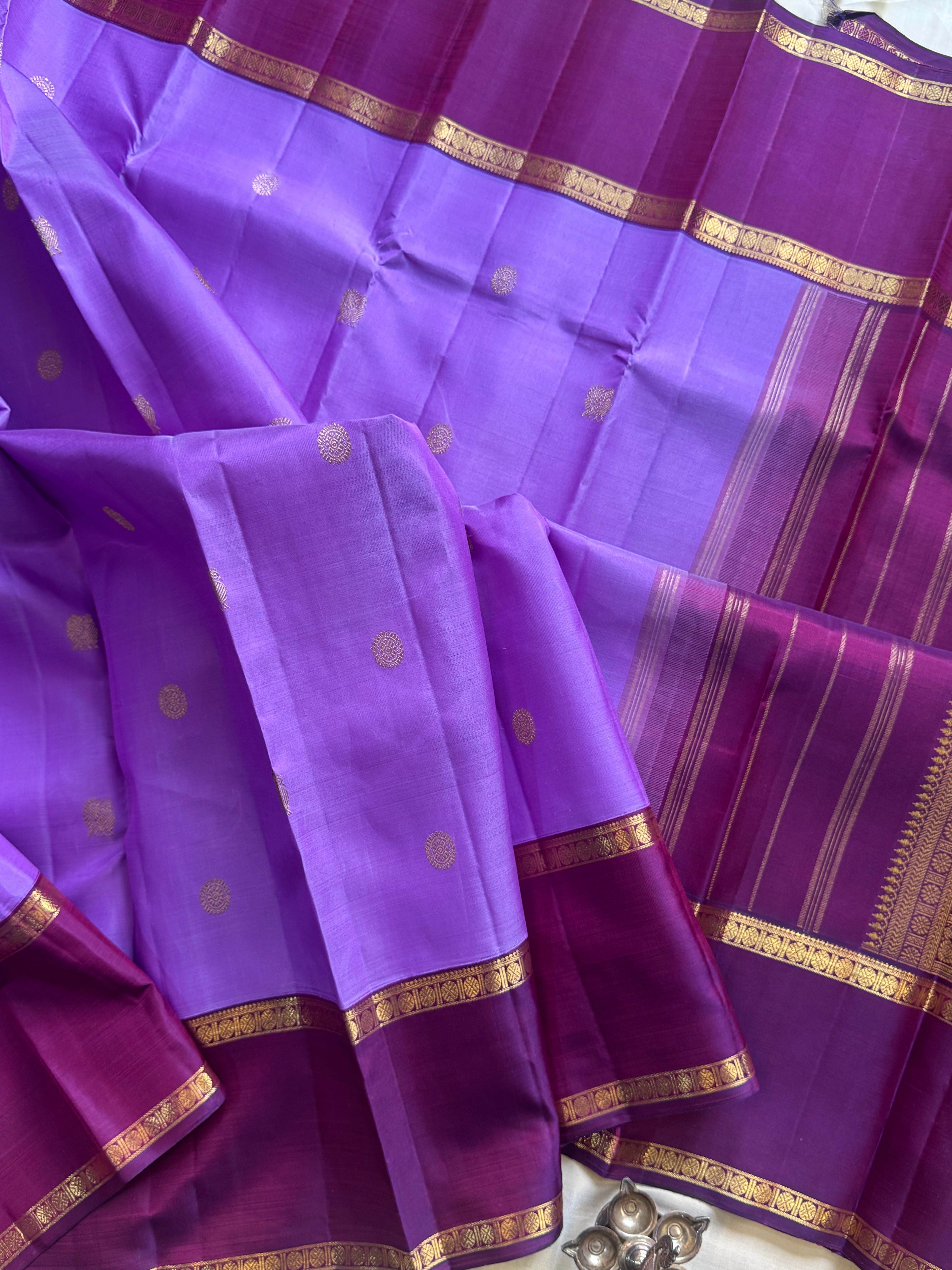 December poo rettapet border/ kanjipuram silk