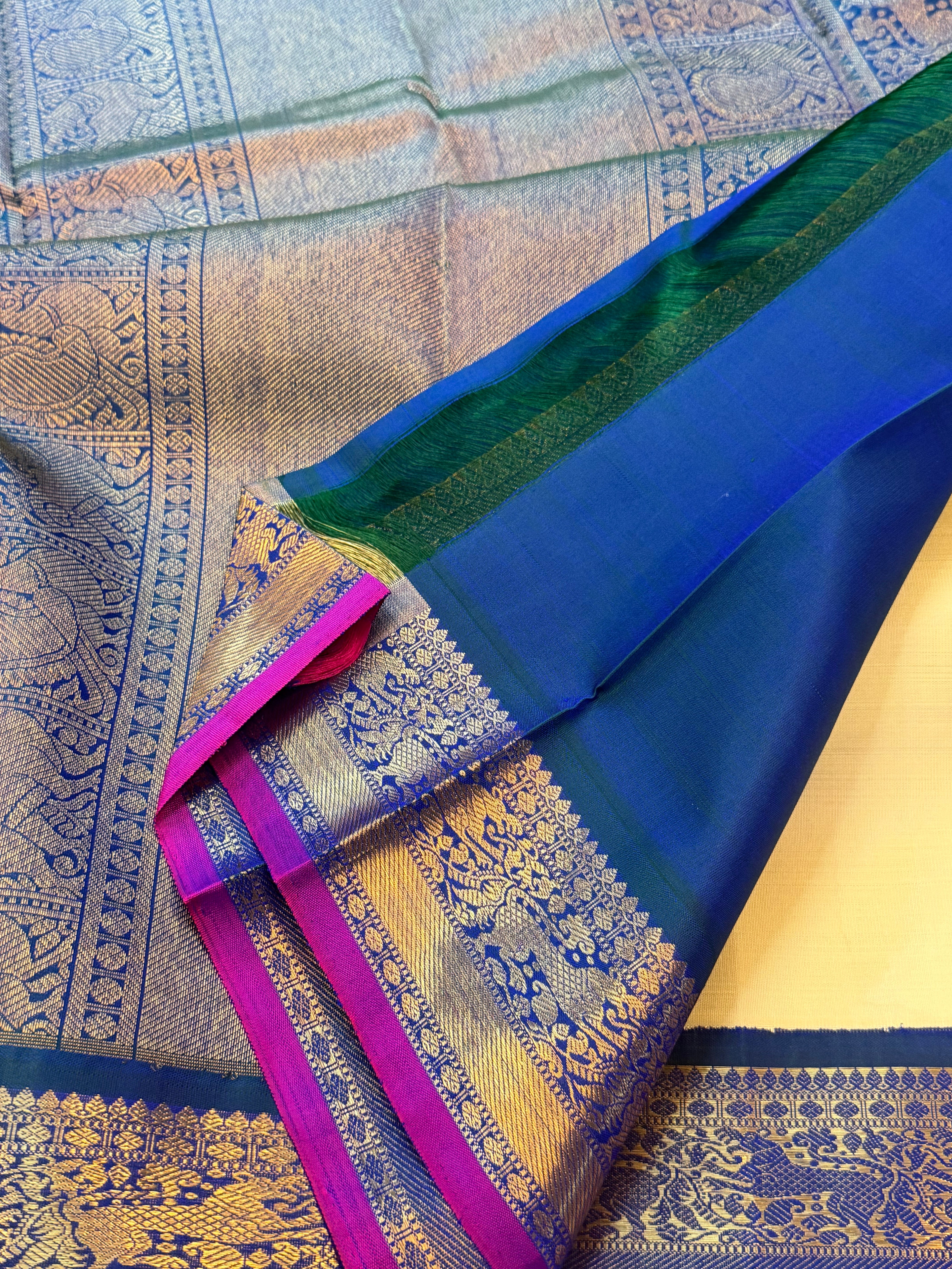 Cream Korvai / Kanjipuram silk