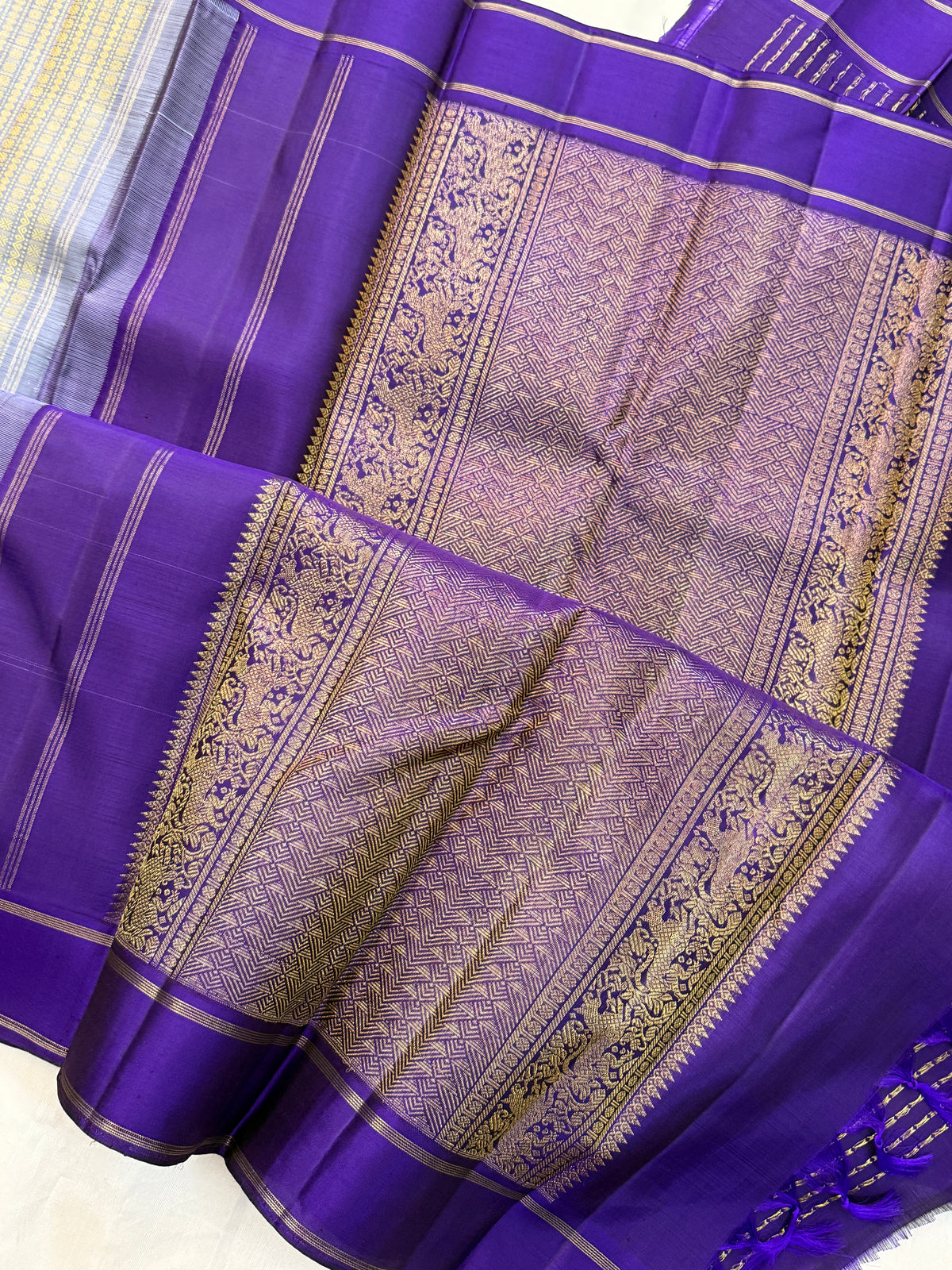 purple retta pet Body Thread work / kanjipuram silk saree clsa 11383