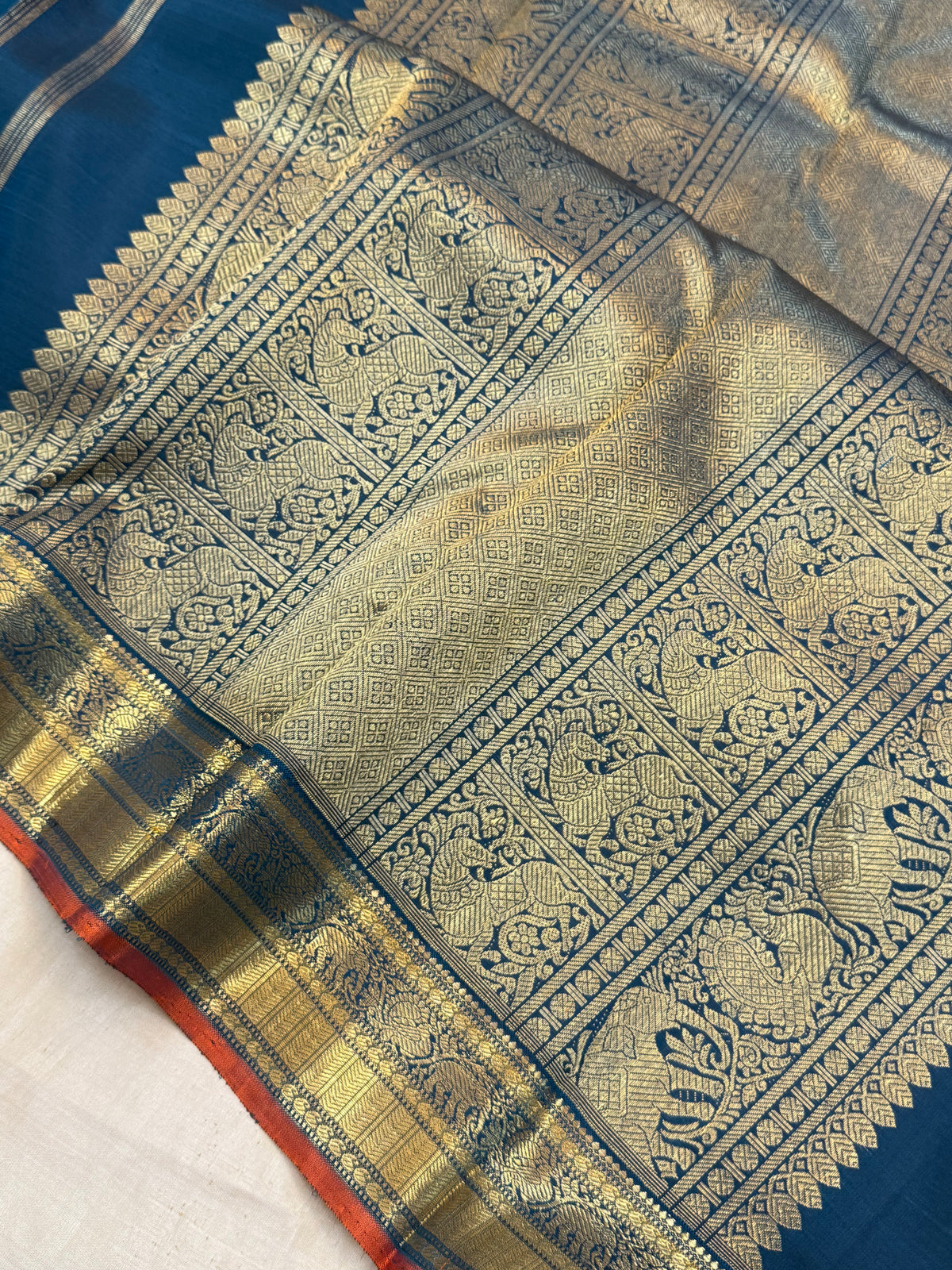 Teal blue body Butta / Kanjipuram silk CLSA10123