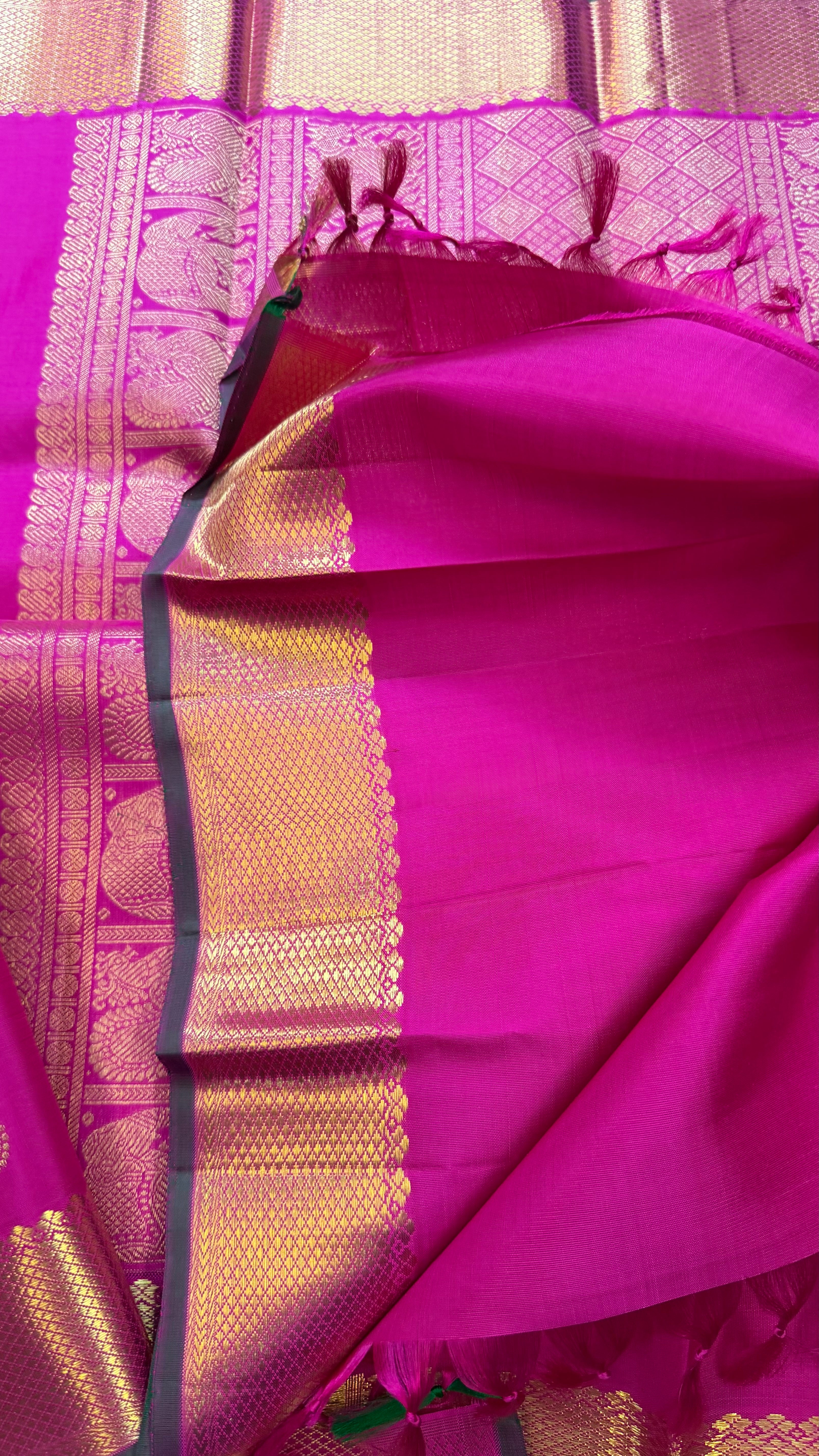 Pink getti border/ kanjipuram silk