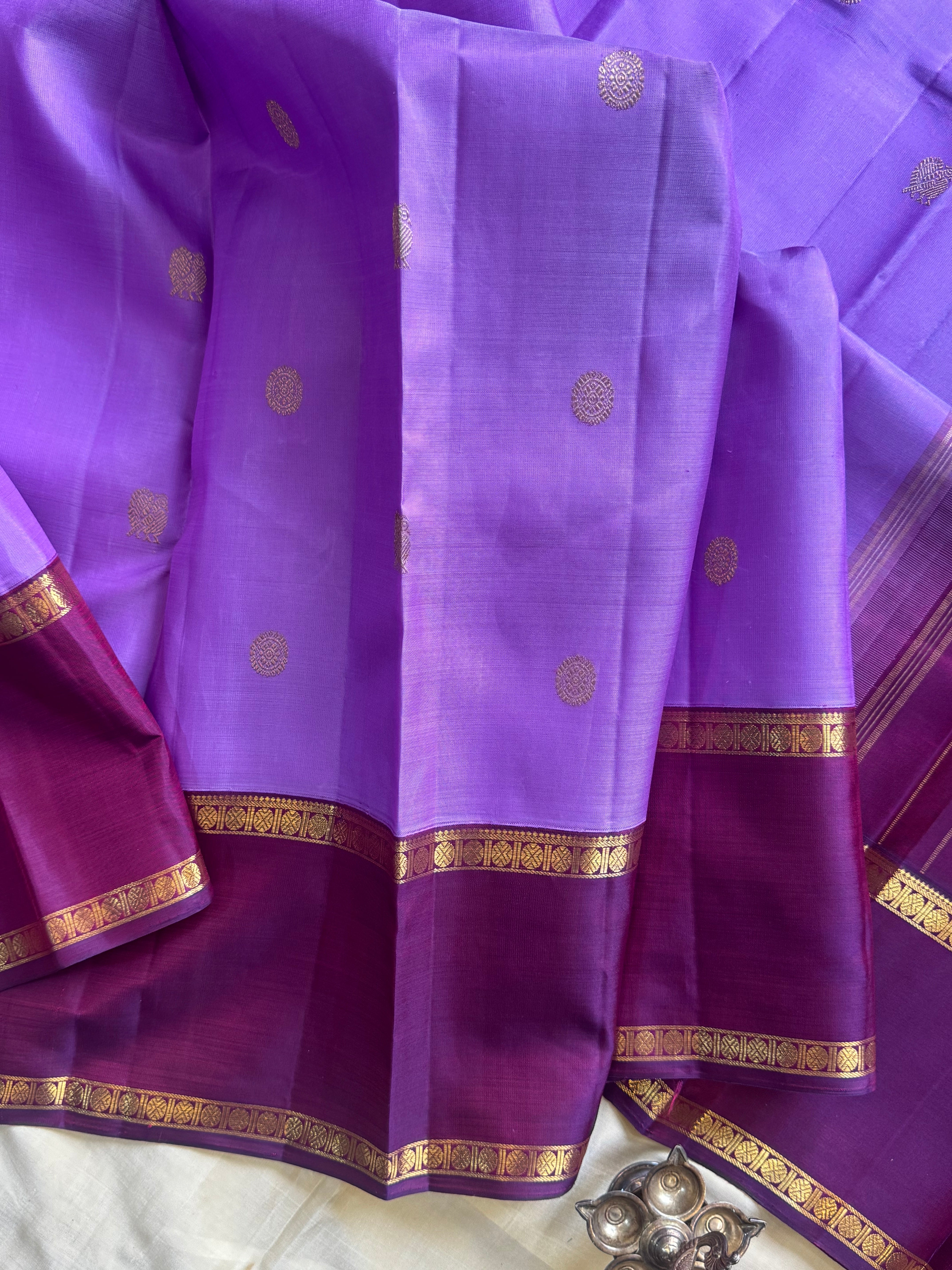 December poo rettapet border/ kanjipuram silk