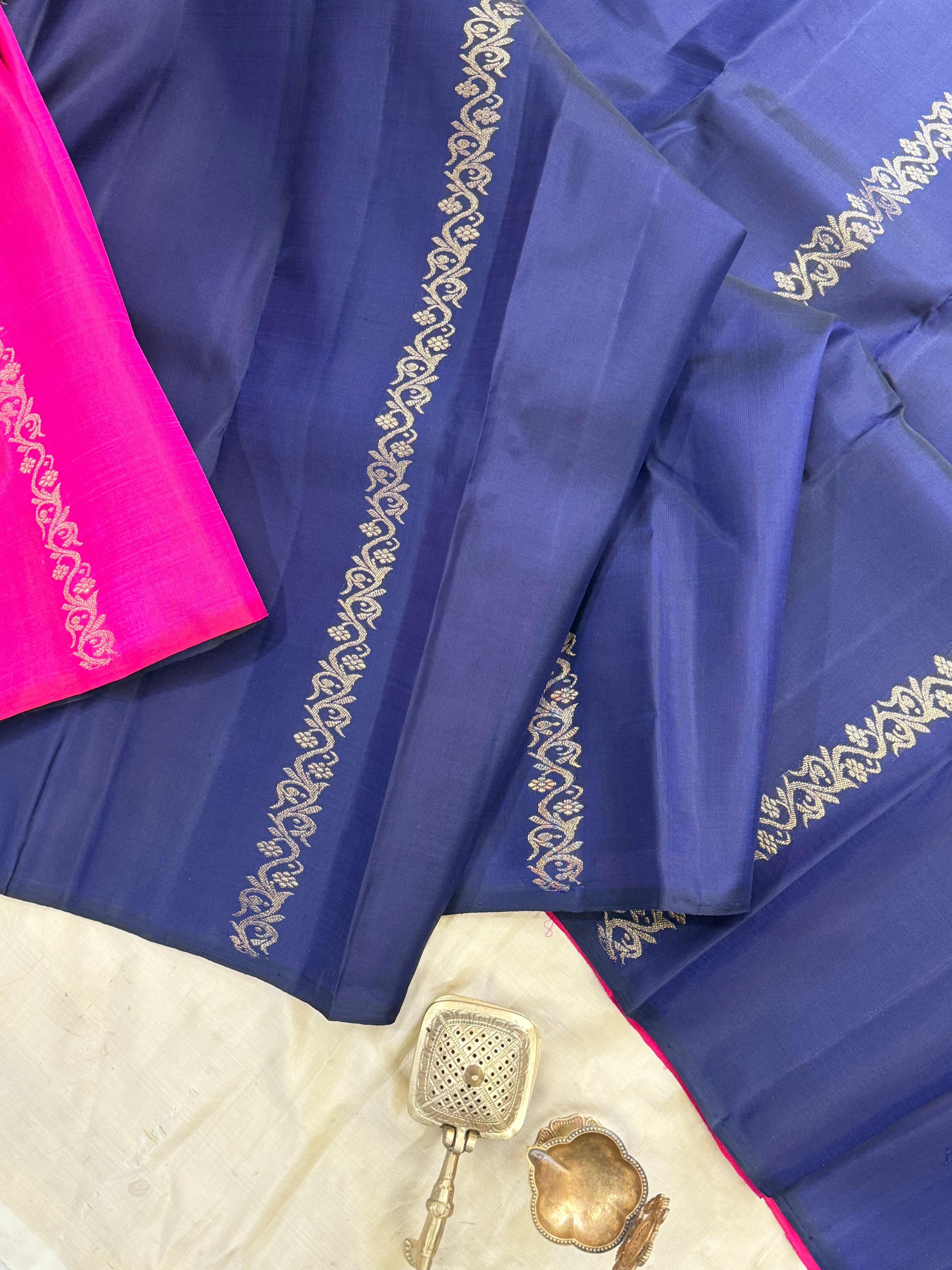 Concept 2 way saree pure Zari Kanjipuram silk