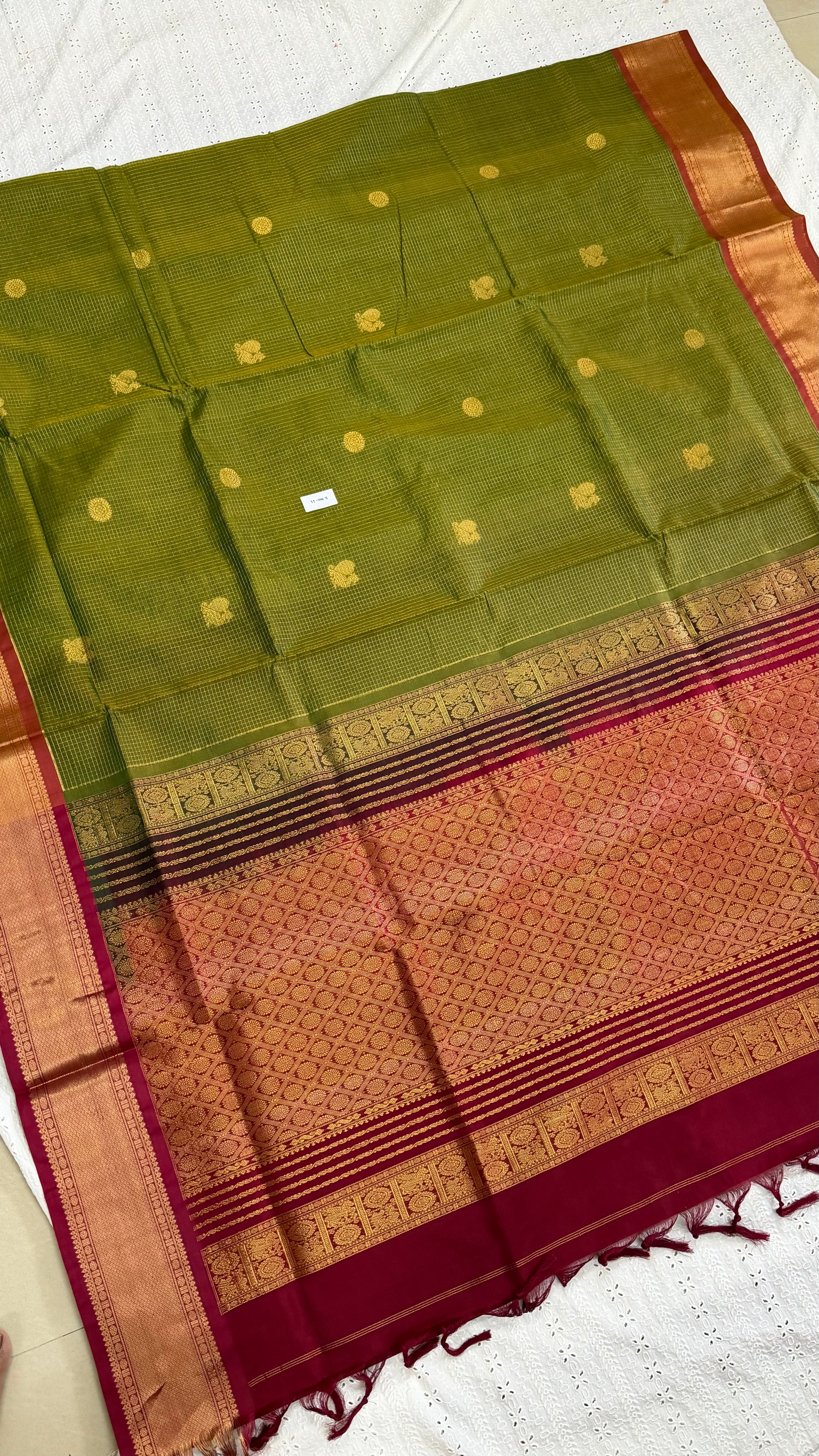 Green Zari Kattam premium silk cotton