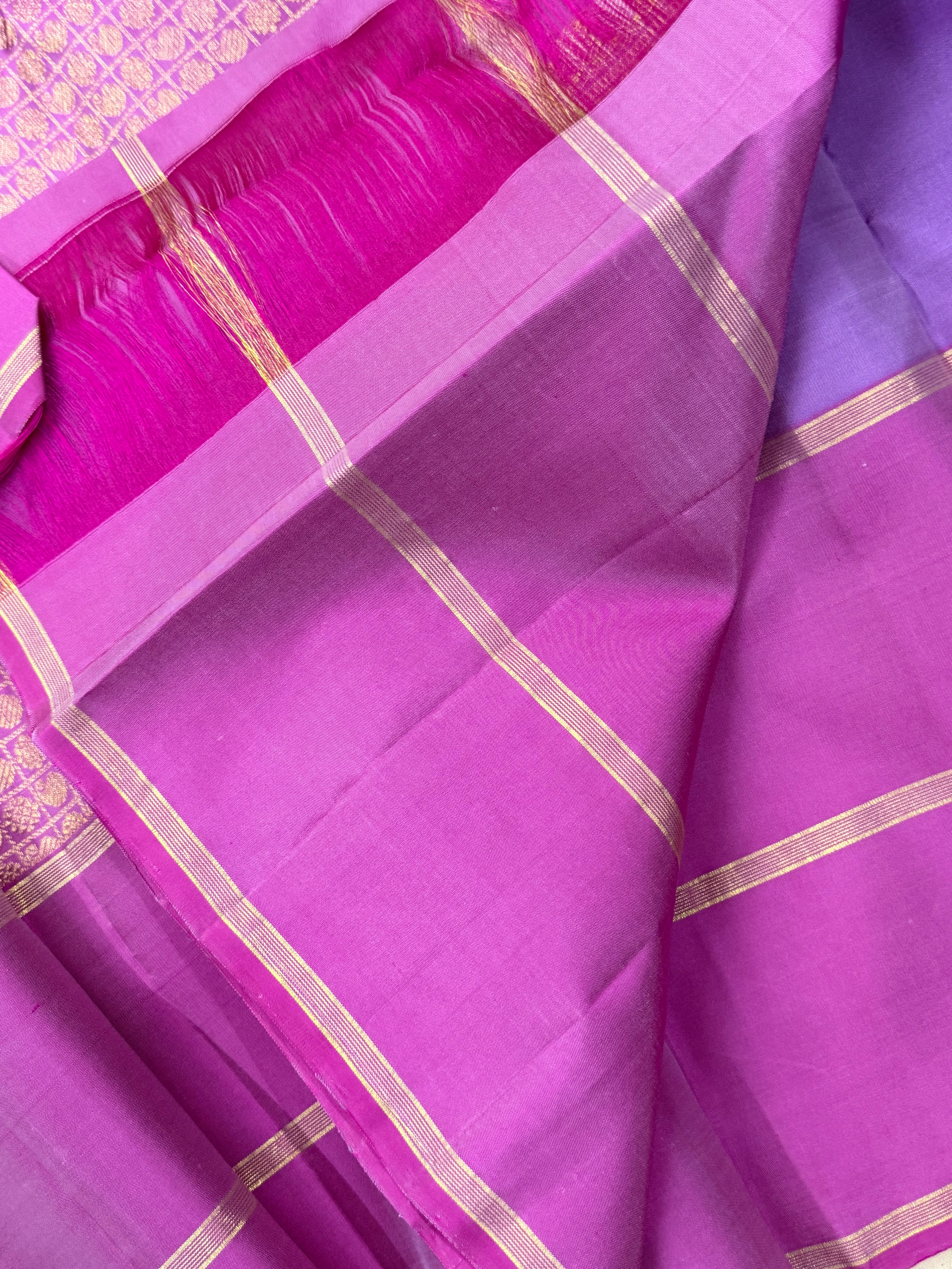 Lavender ganga jamuna border/ Arani silk