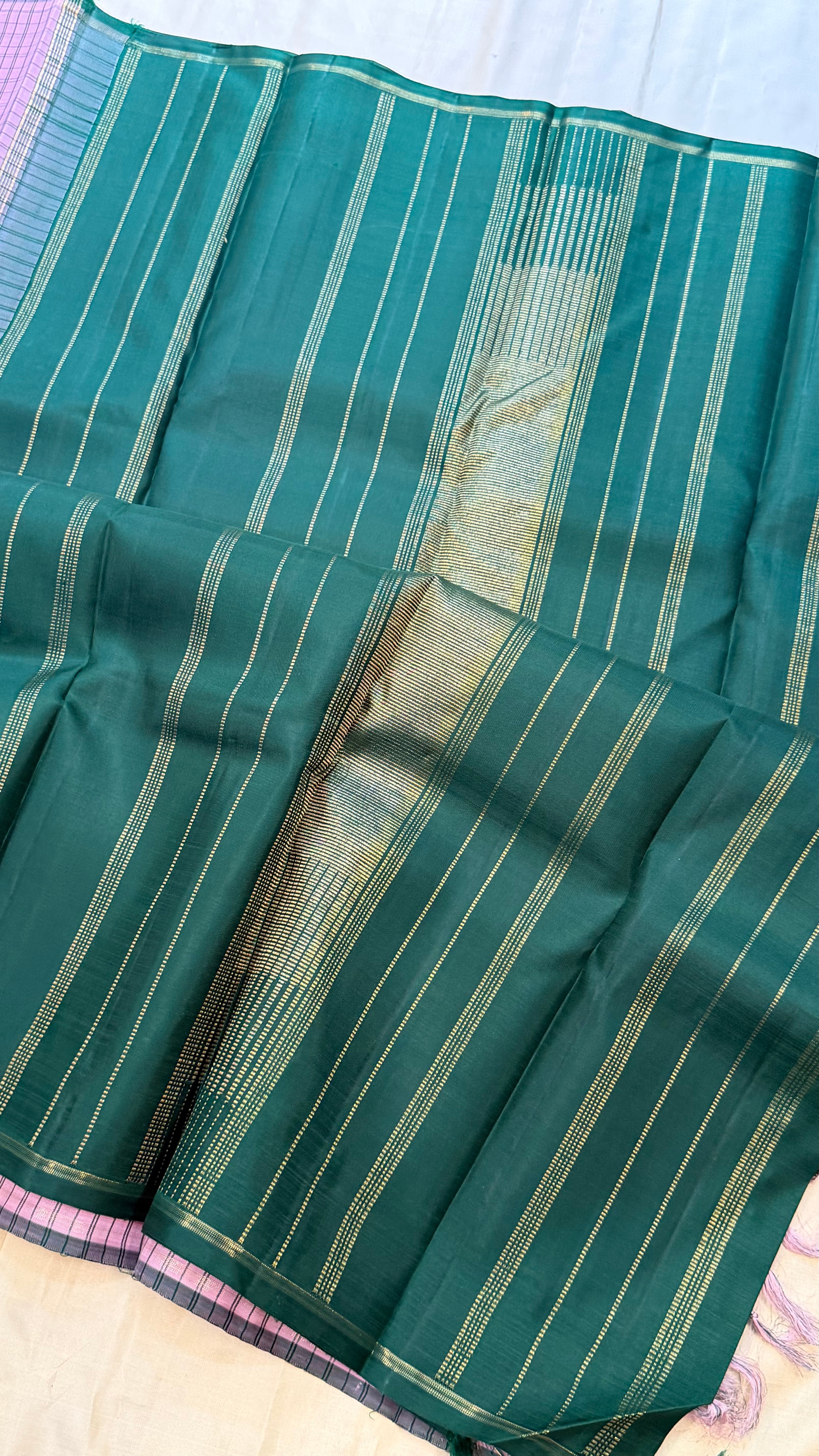 Pink kattam borderless/ Kanjipuram silk