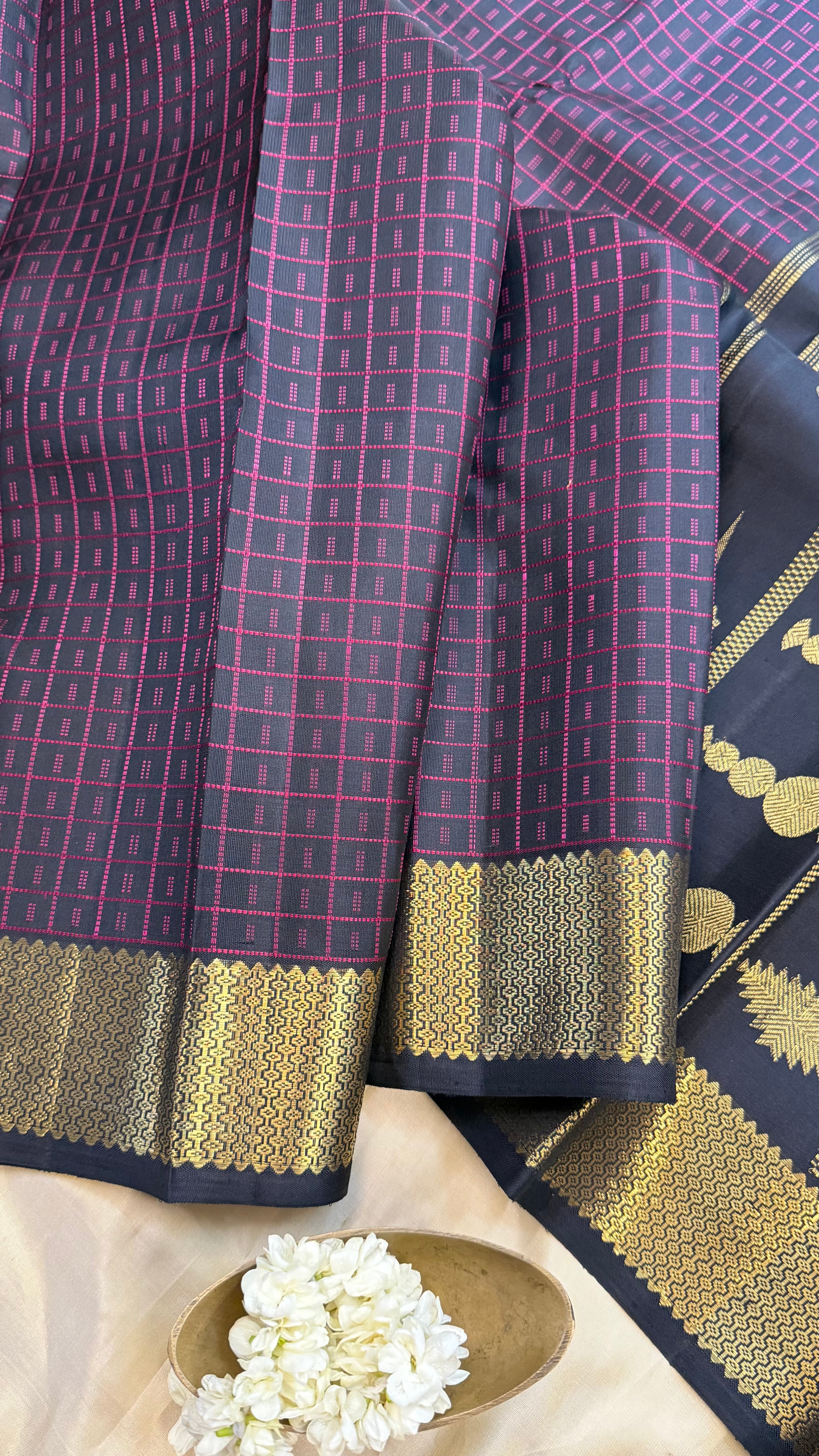 Black Pooja Kattam/ Kanjipuram silk sarees