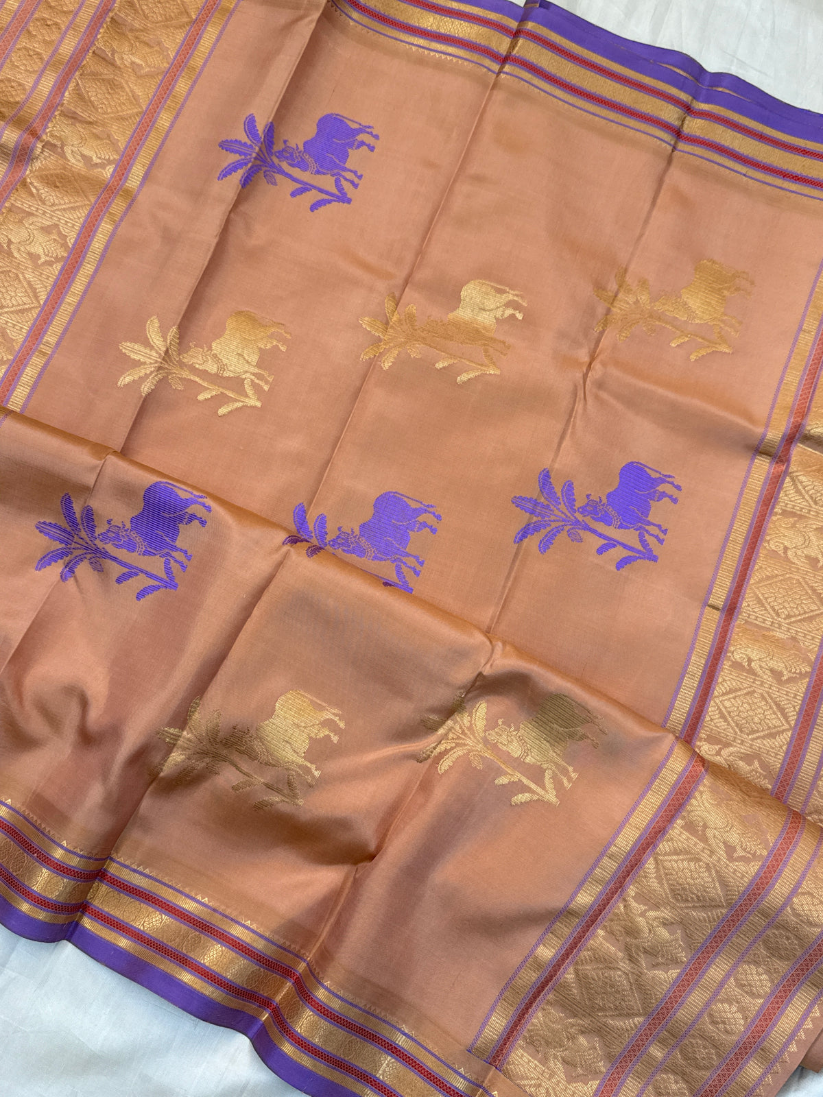 festivel edit _special edition_pastel light Orange / silk saree clsa 12395