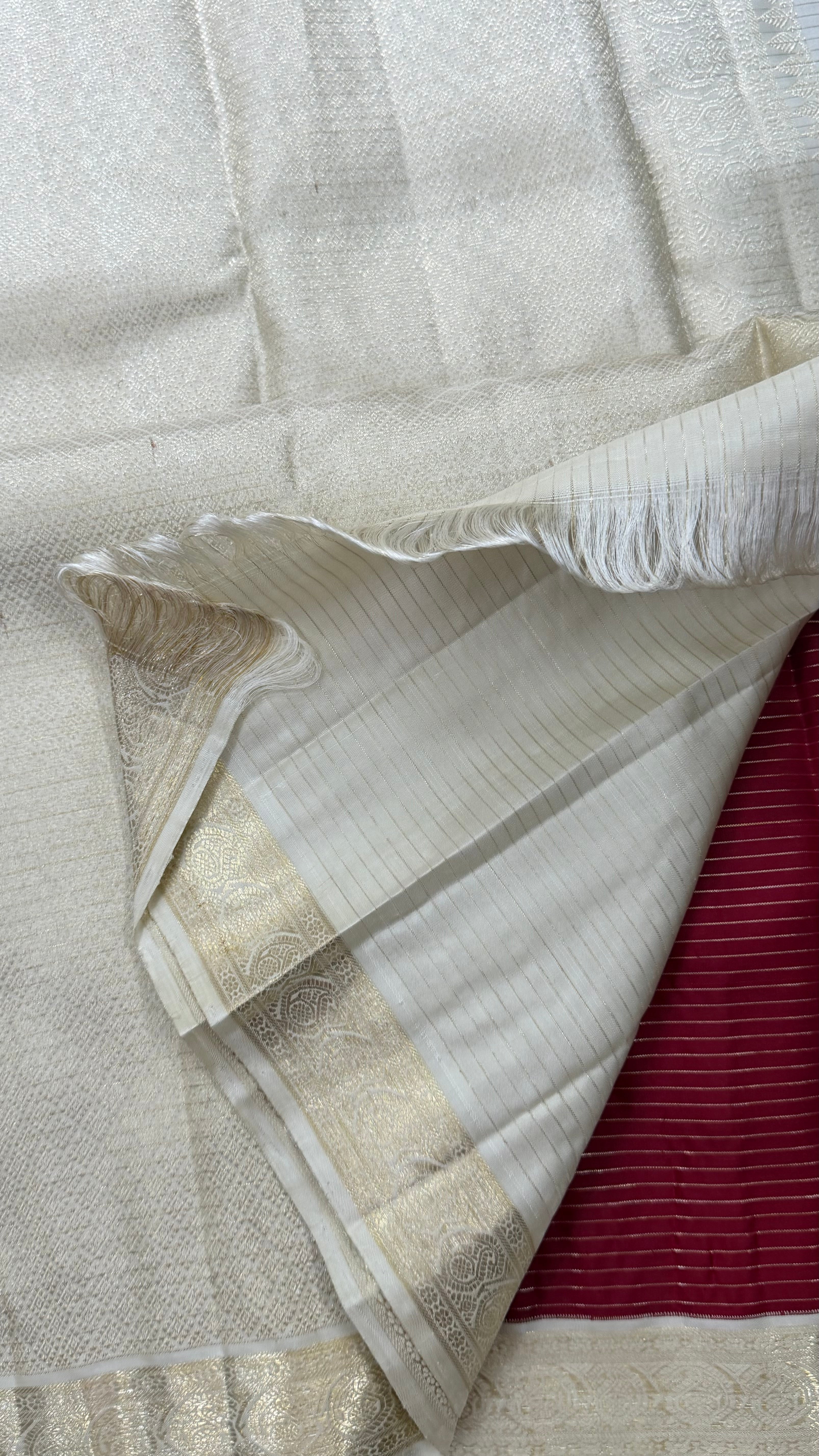 Amoha : Dark red small border Korvai Kanjipuram silk 9092CL