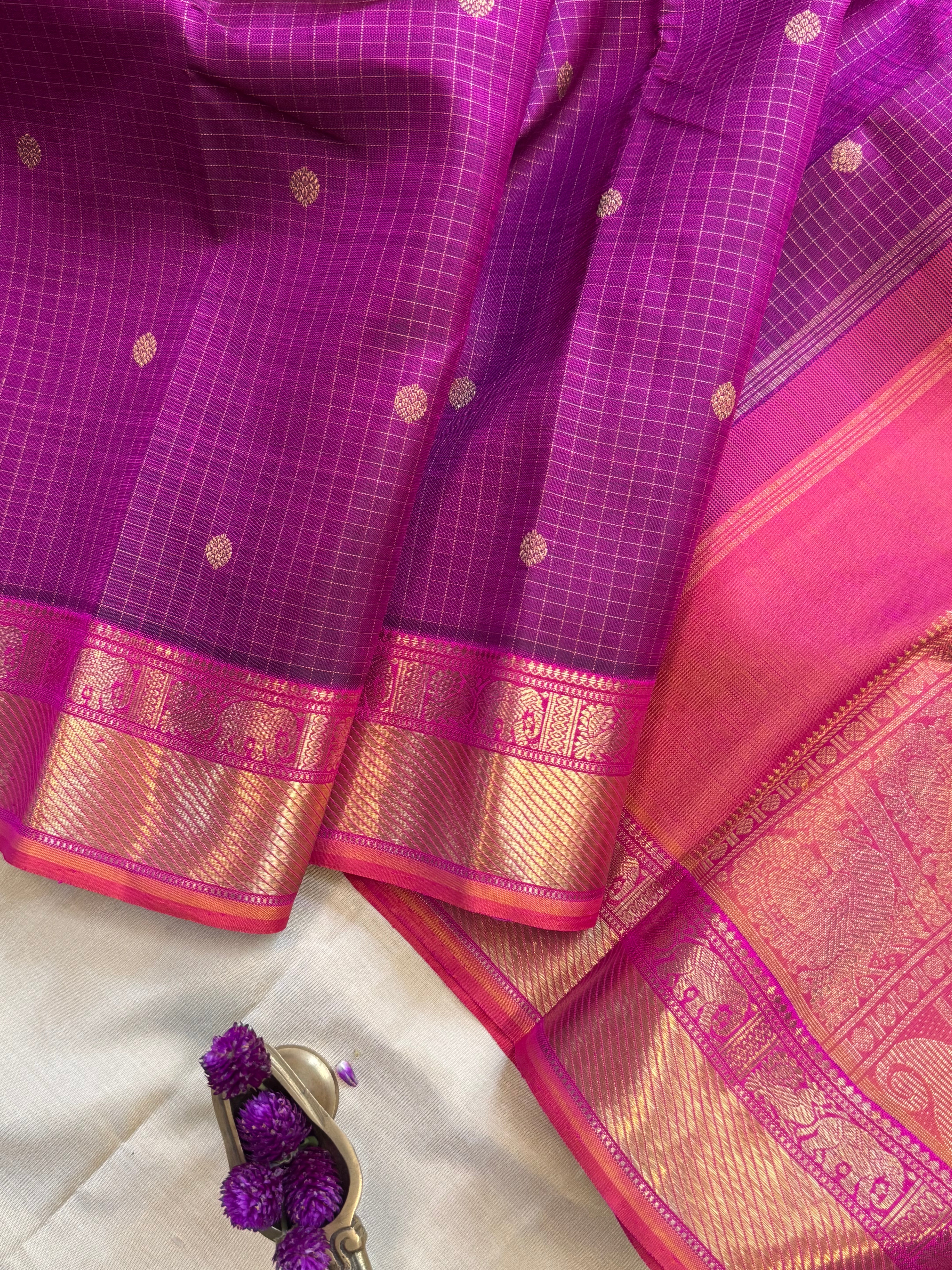 Vadamalli Zari Kattam / kanjipuram silk saree