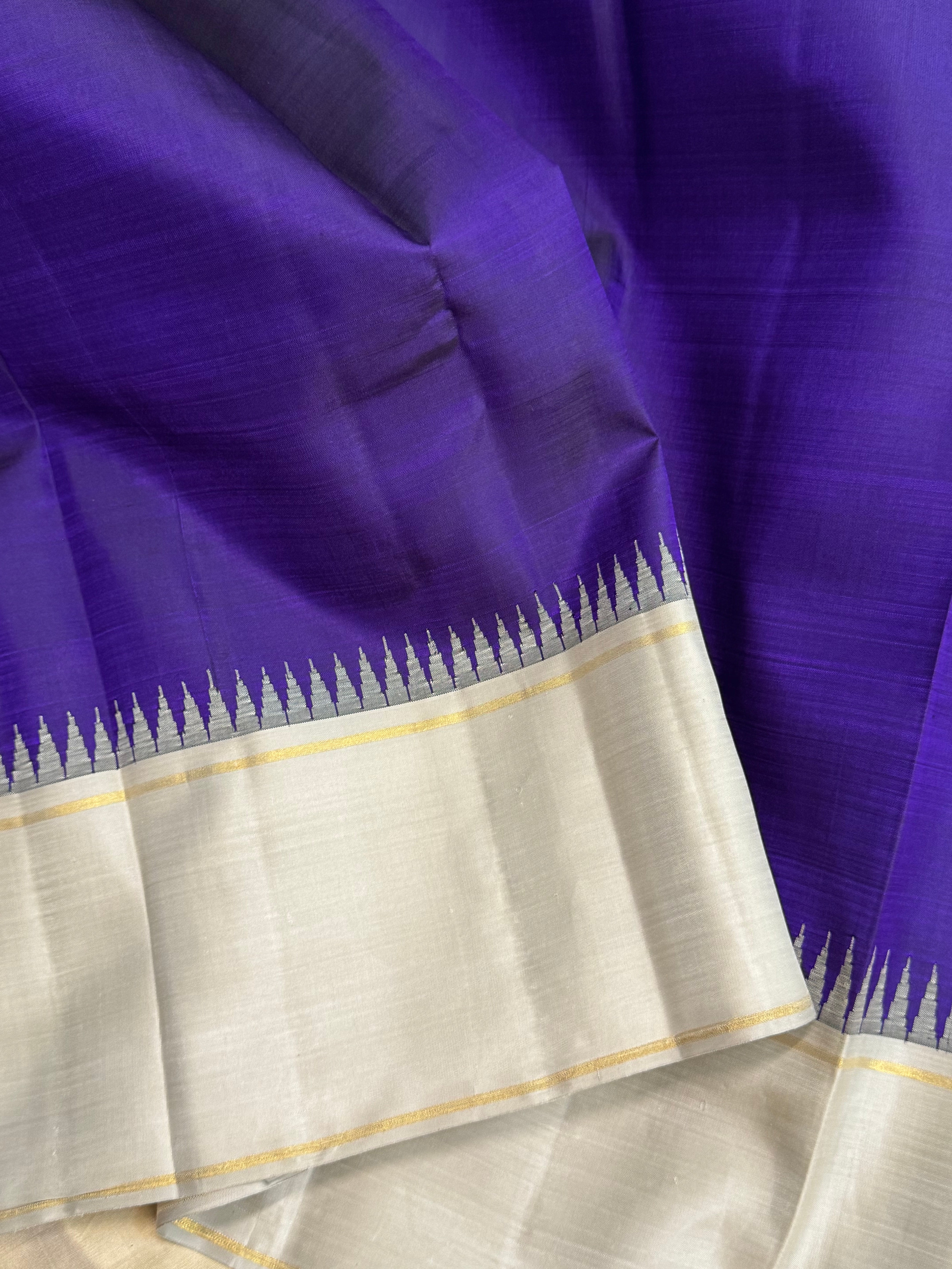 Purplish blue and silver grey / Arani silk