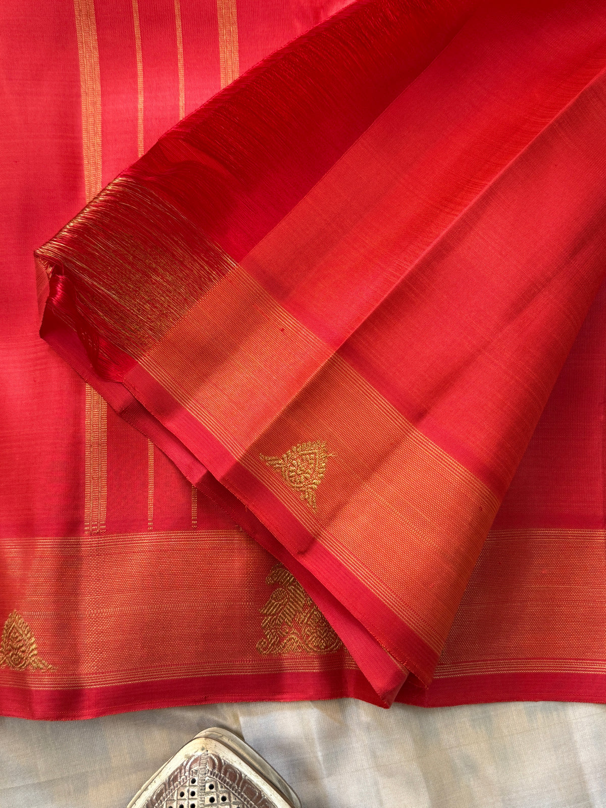 Rustic orange border Butta / kanjipuram silk sarees CLSA 11401