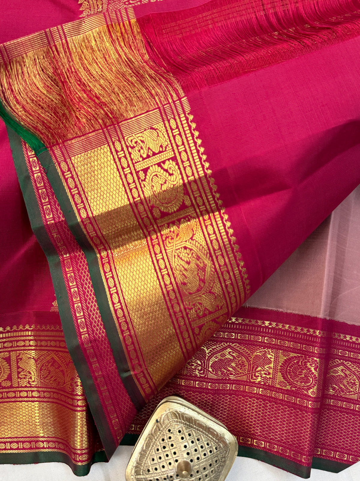 double Palla Korvai/ Kanjipuram Silk Saree CLSA 8885