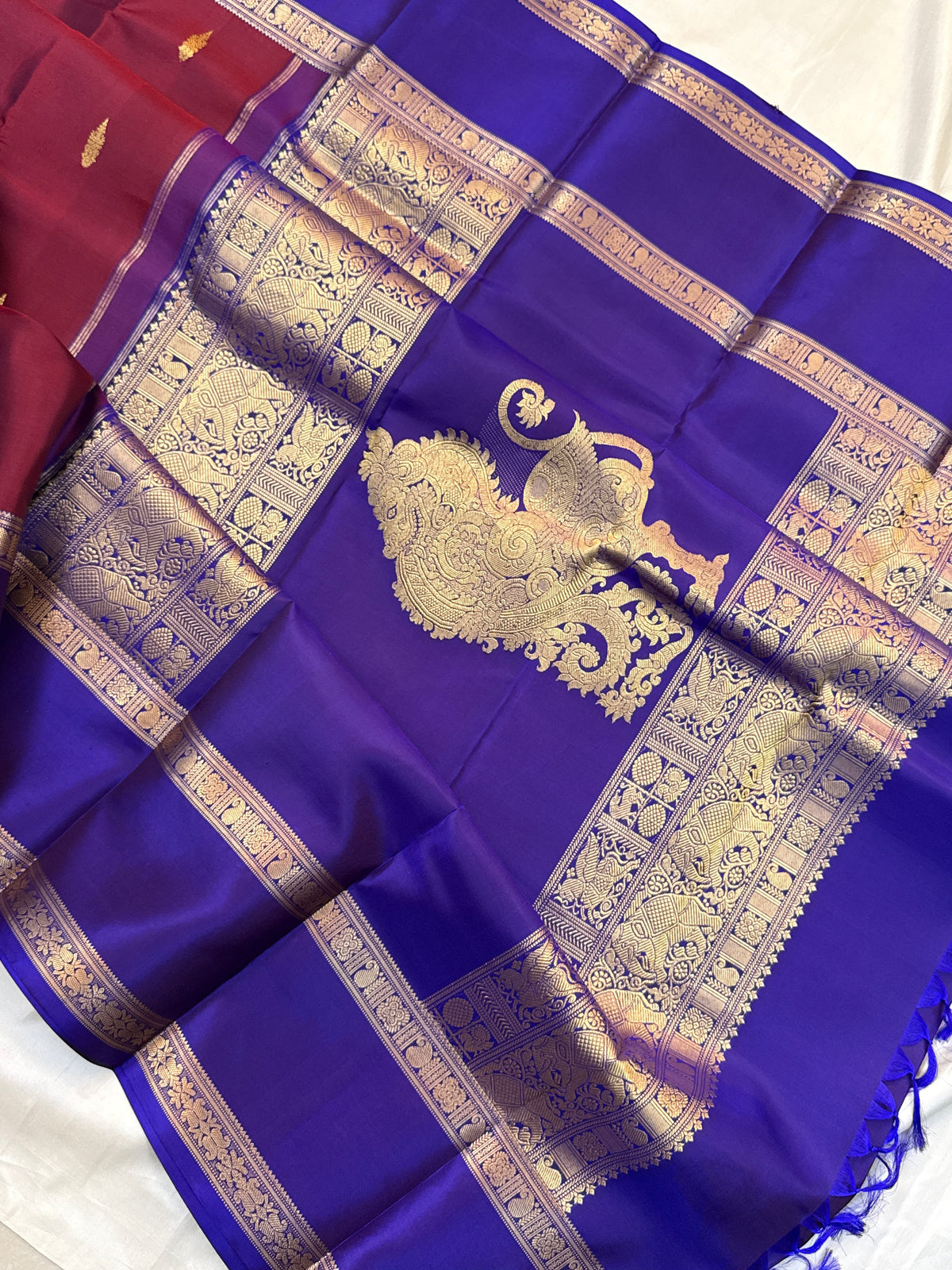 festivel edit _special edition_maroon and border Rettapet /silk saree clsa 12403