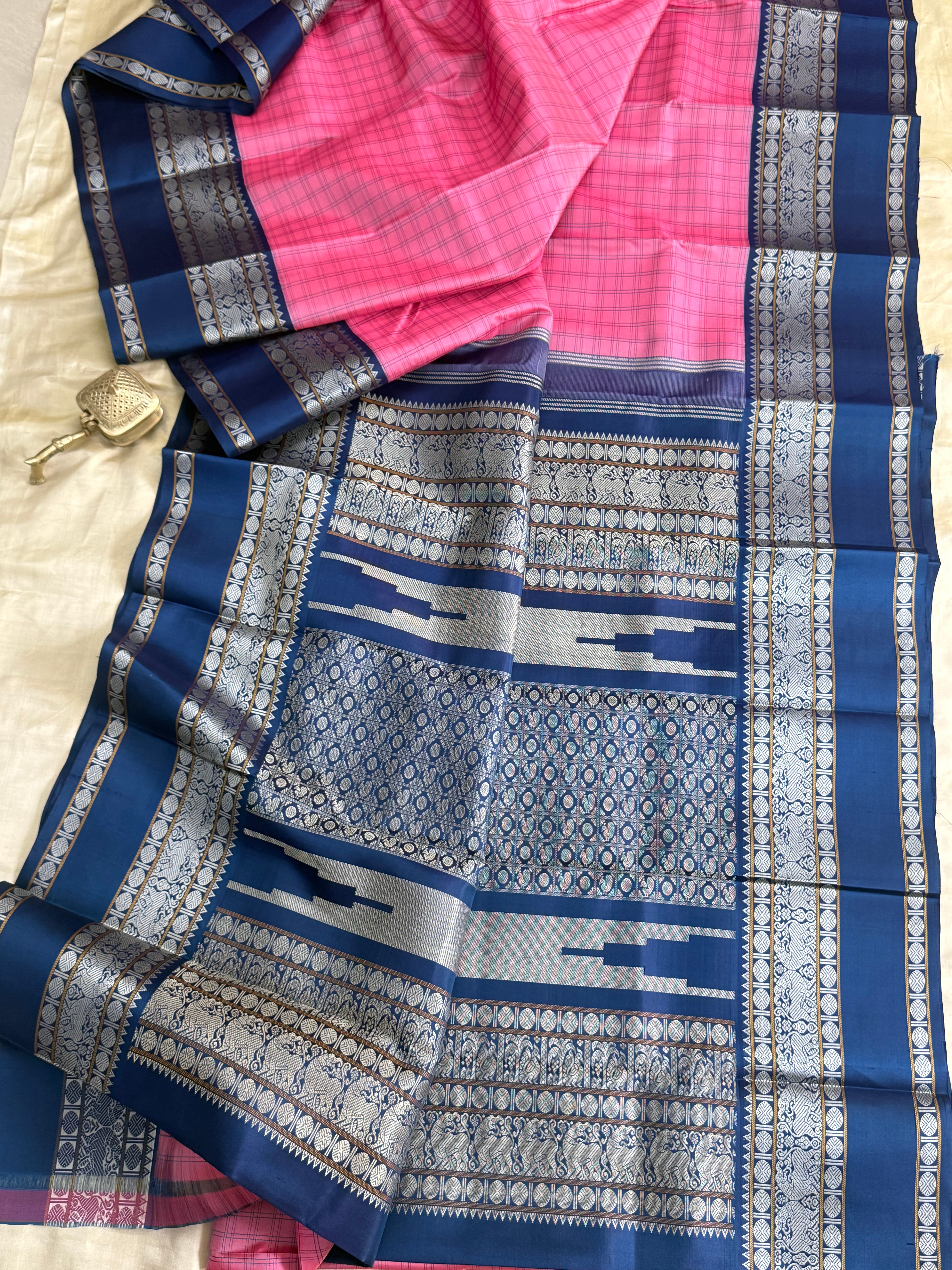Pink Kattam with teal blue border/special edition CLSA9847