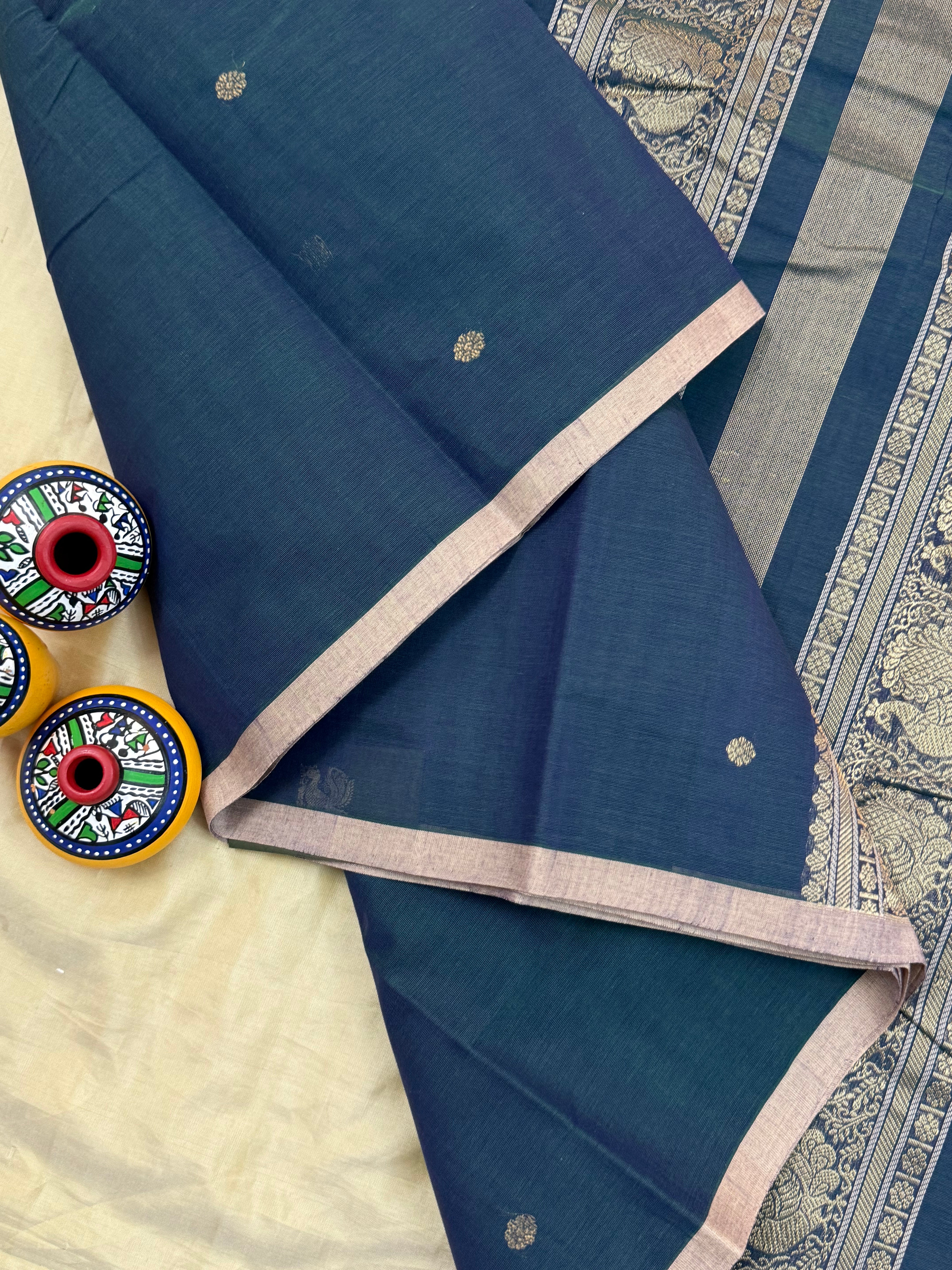 Mayilkazhuthu small border / Kanchi Cotton CL7934