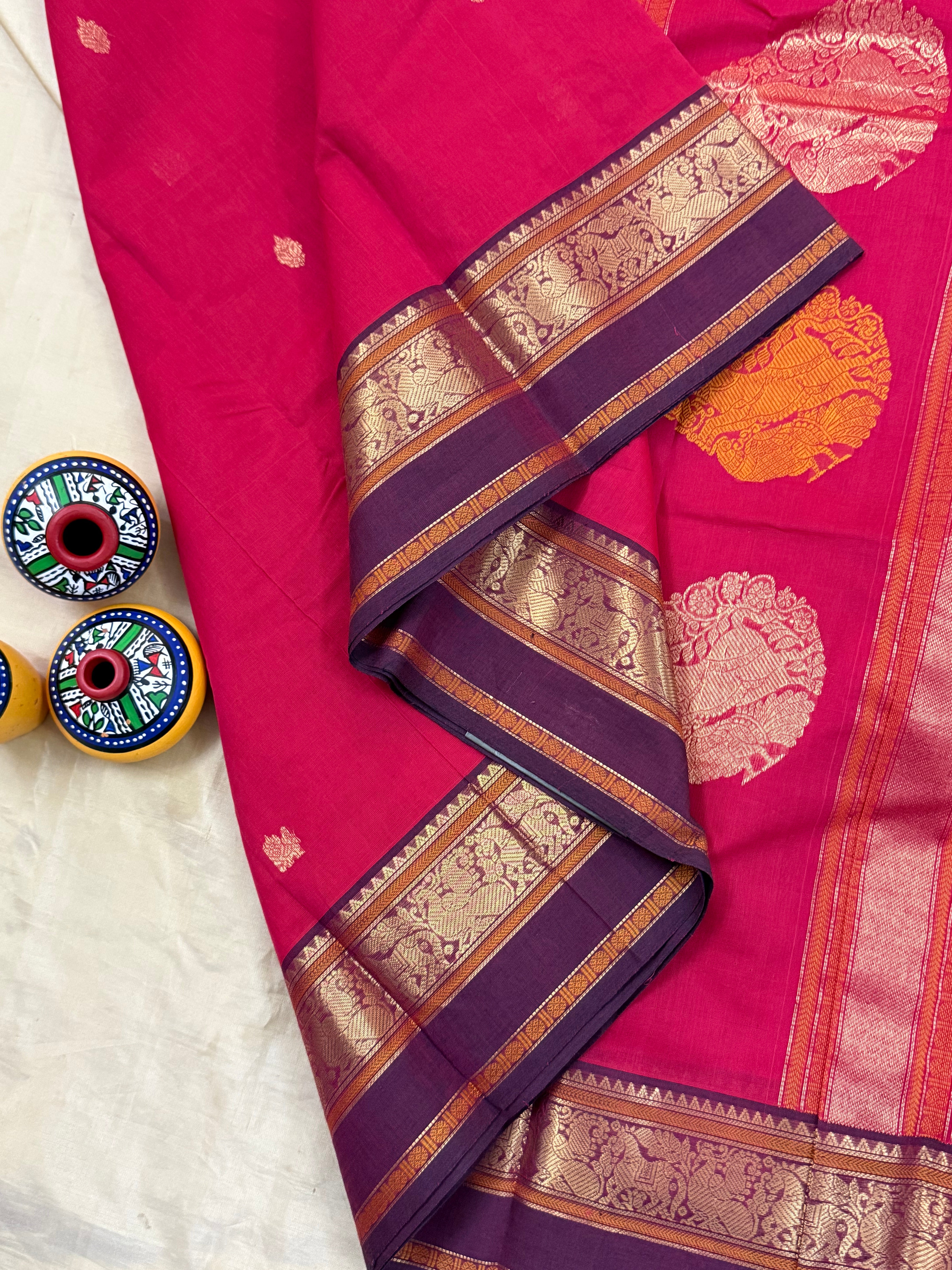 Pink and brown / Kanchi Cotton CL5958