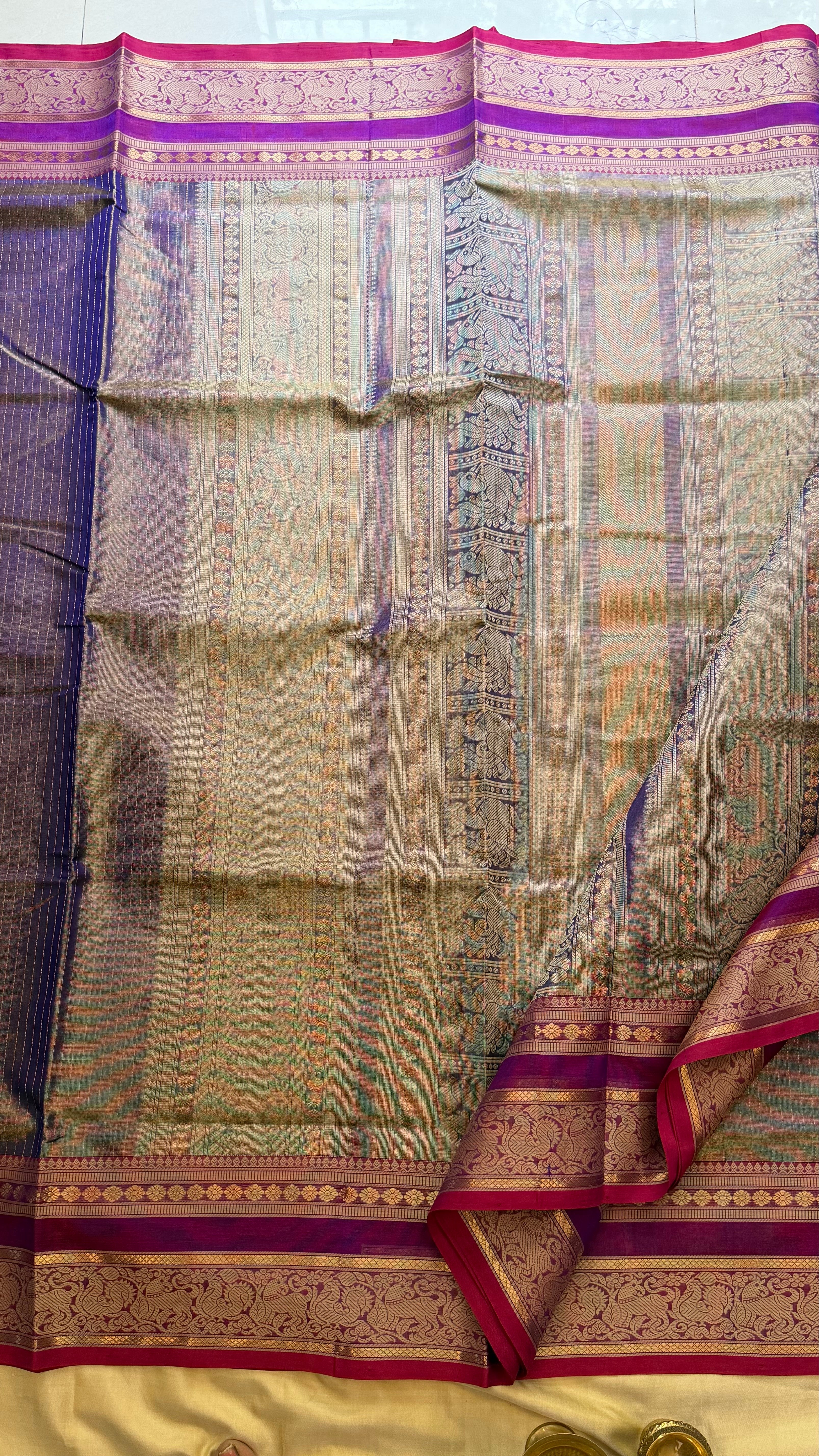 Lavender tissue Kattam silk cotton.