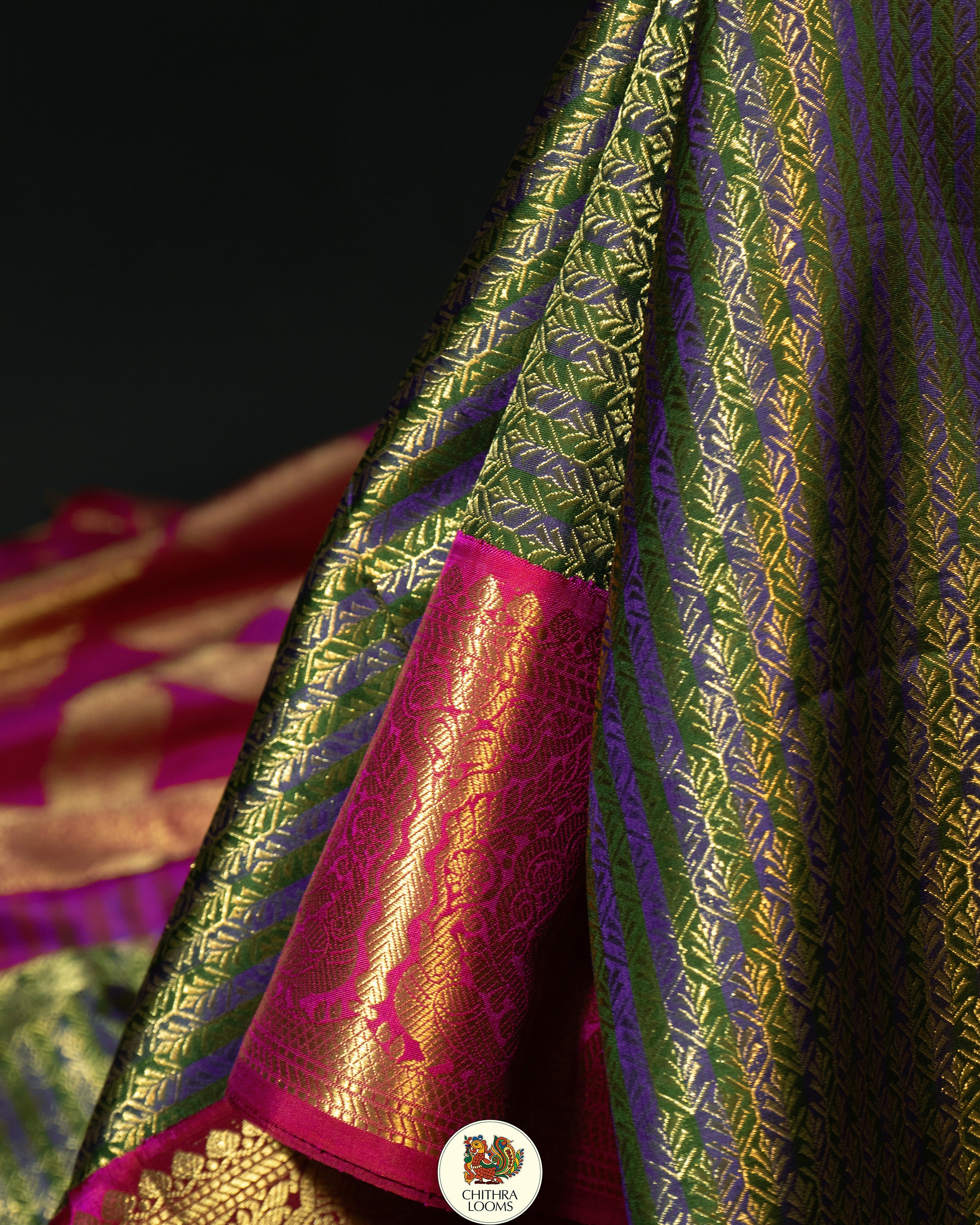 Brocade Lehariya : Bridal Kanjipuram silk