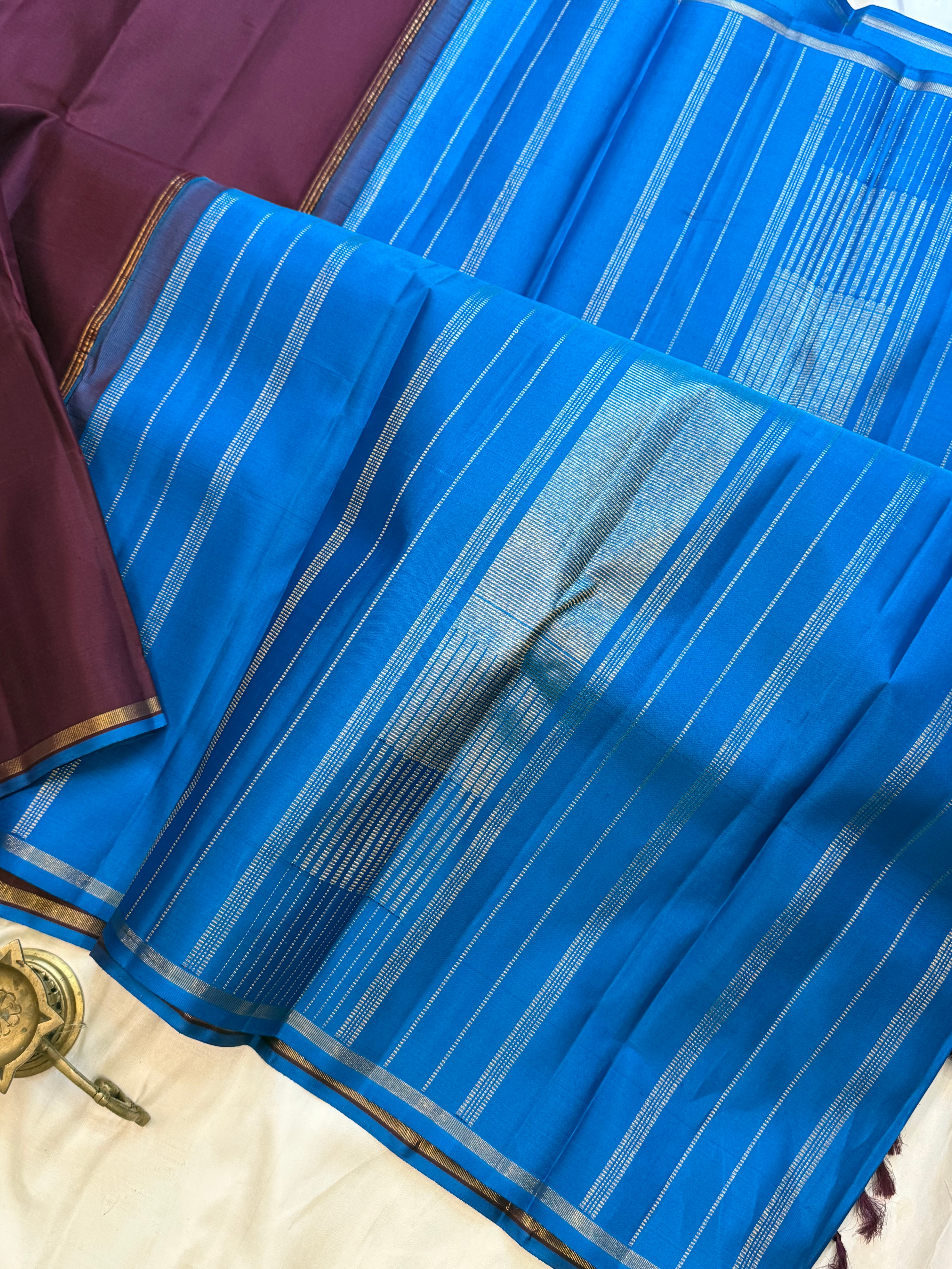Podi color with blue/ kanjipuram silk