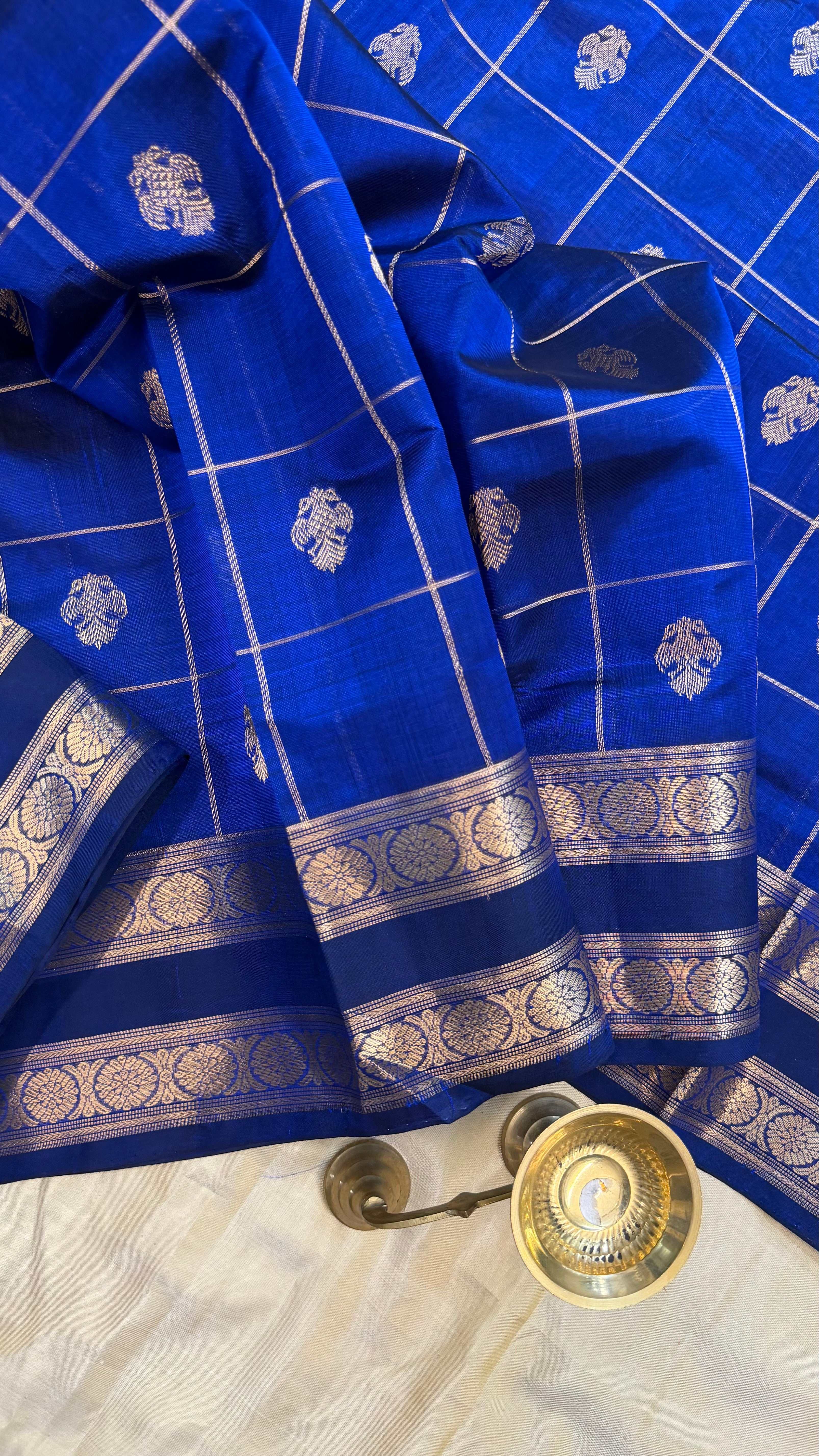 Ms blue kattam Iruthalaipakshi/ Premium silk cotton