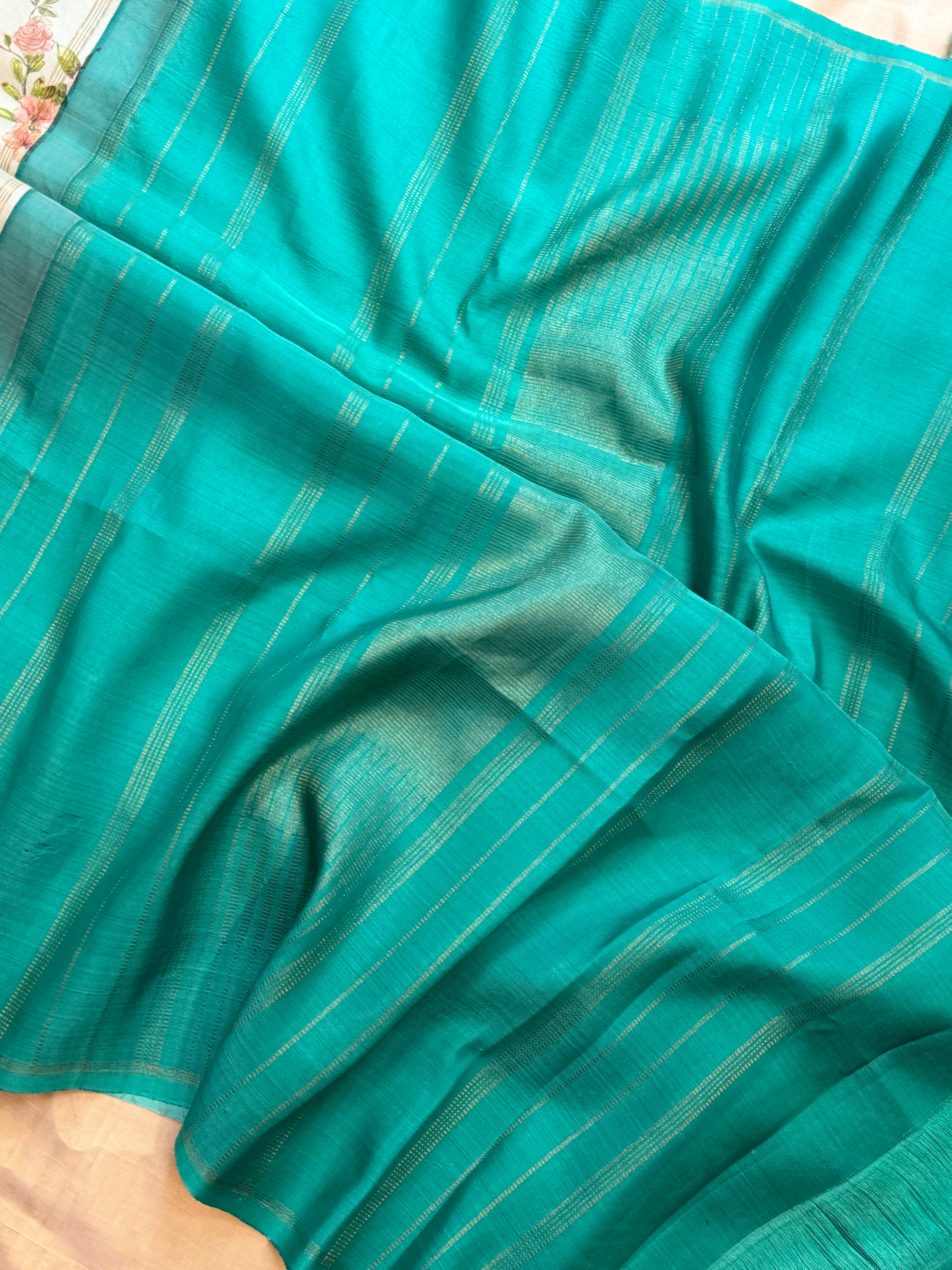 Floral digital printed / pure Zari Kanjipuram silk