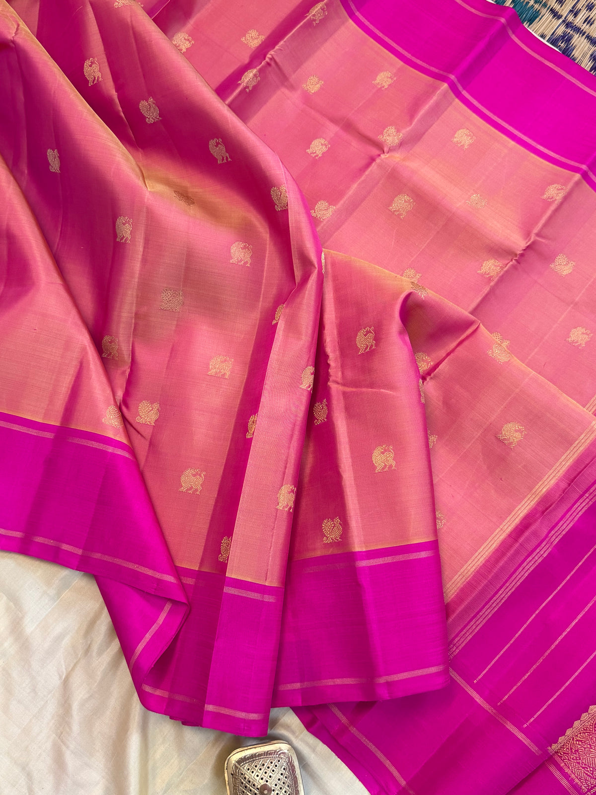 Simha pink pure Zari Kanjipuram