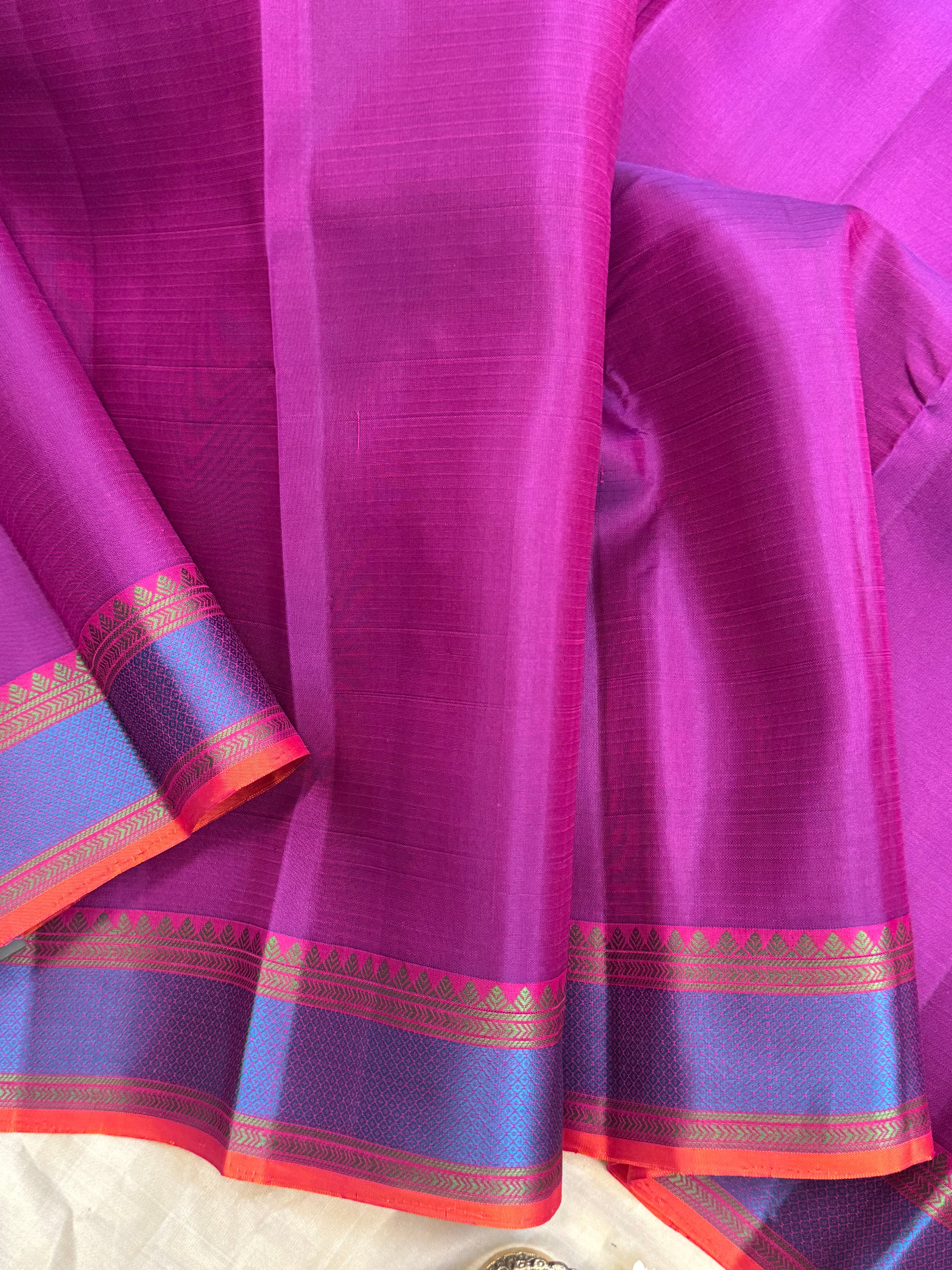 Vadamalli pink small border/ Varnangal soft silk