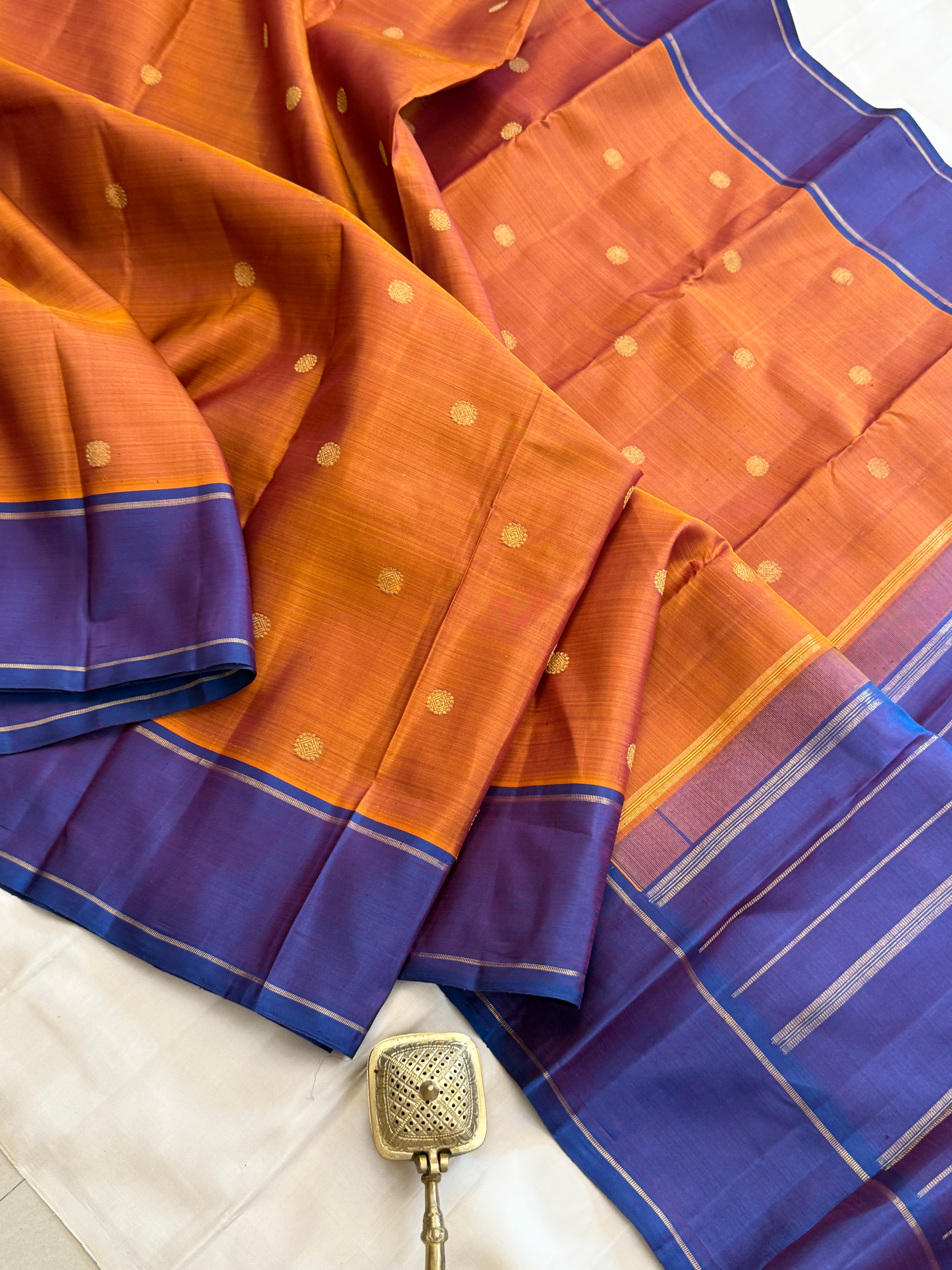 Rust retta pet simple Pure Kanjipuram silk CLSSA11284